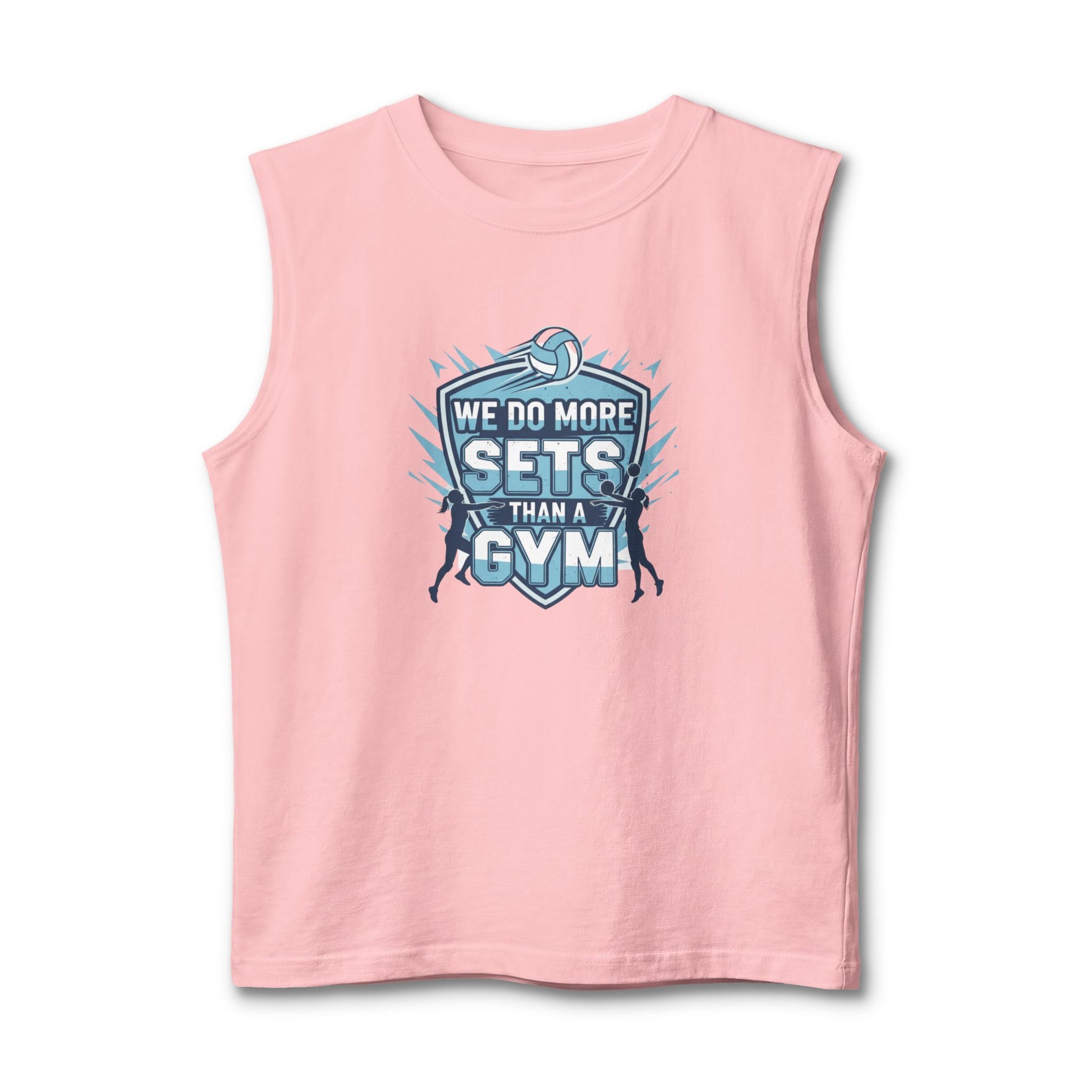 Sporty volleyball slogan sleeveless shirt graphic