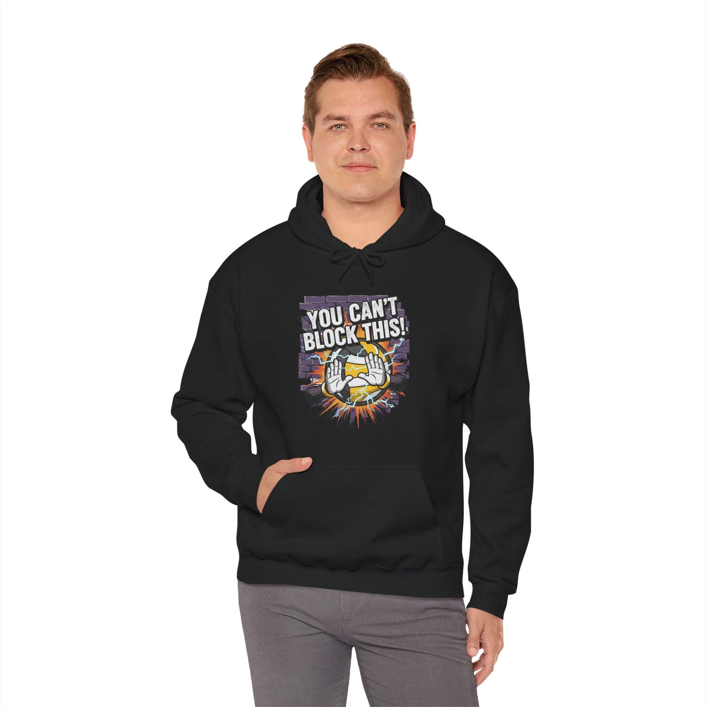 Volleyball power slogan printed hoodie artwork