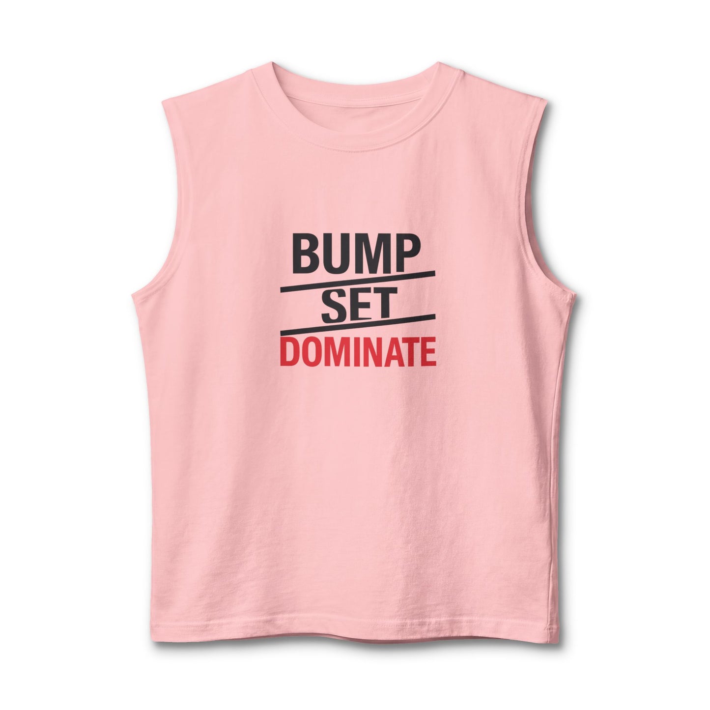 Competitive volleyball slogan muscle tank typography
