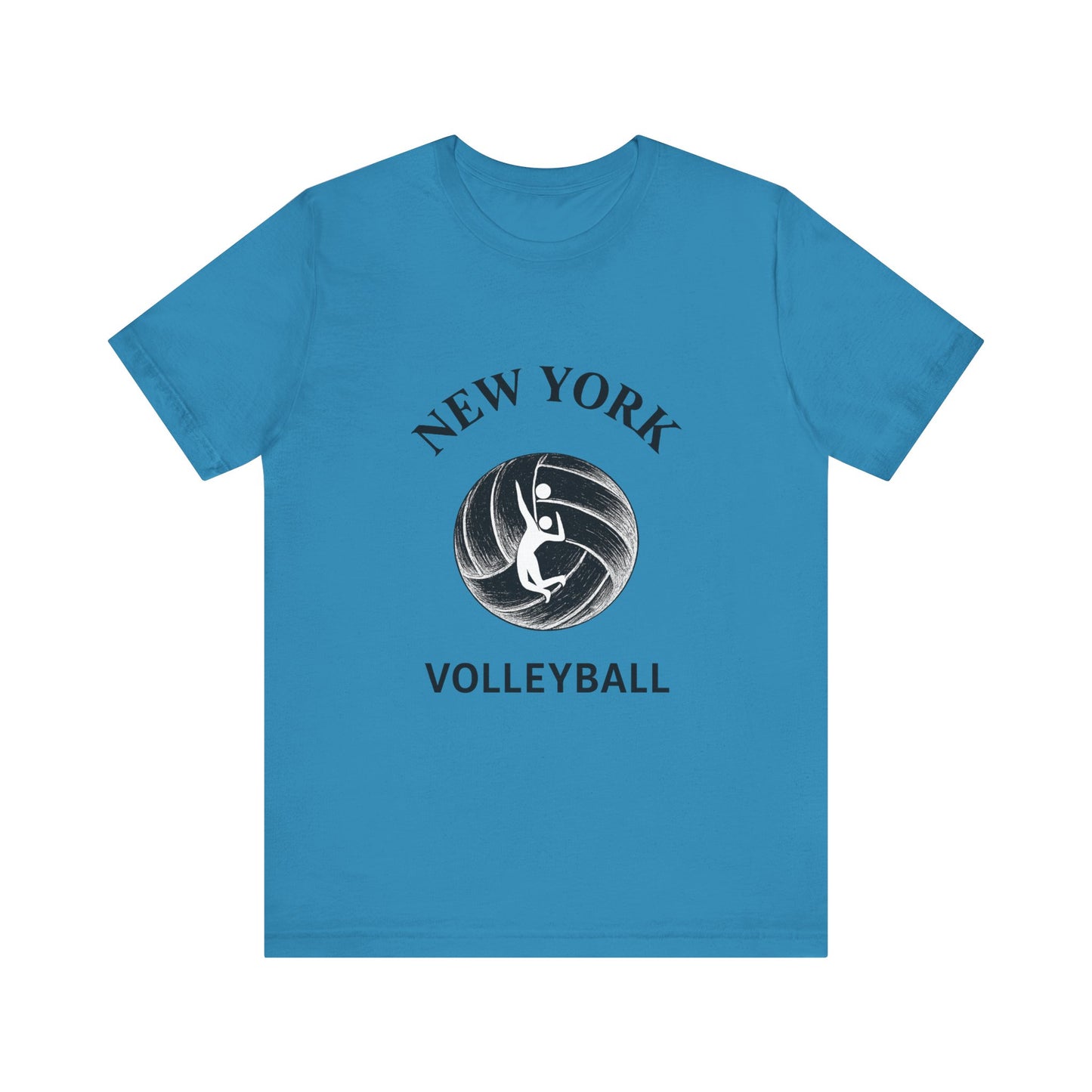 Volleyball player spiking design representing New York spirit.
