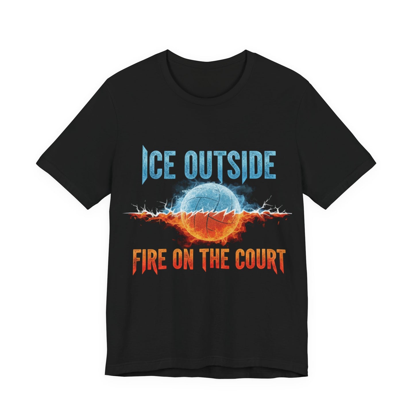 High-contrast volleyball motivation text t-shirt graphic