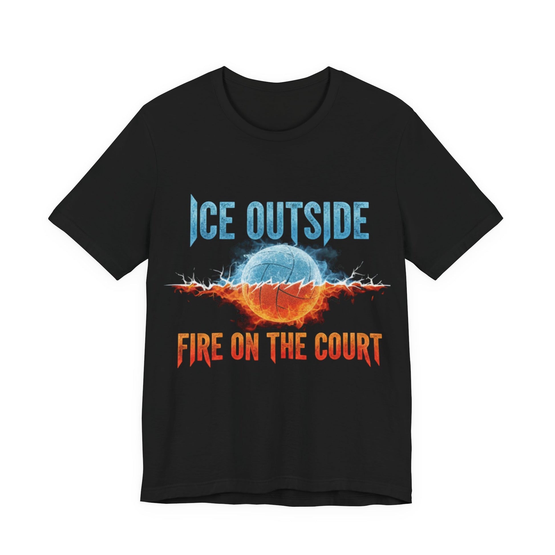 High-contrast volleyball motivation text t-shirt graphic