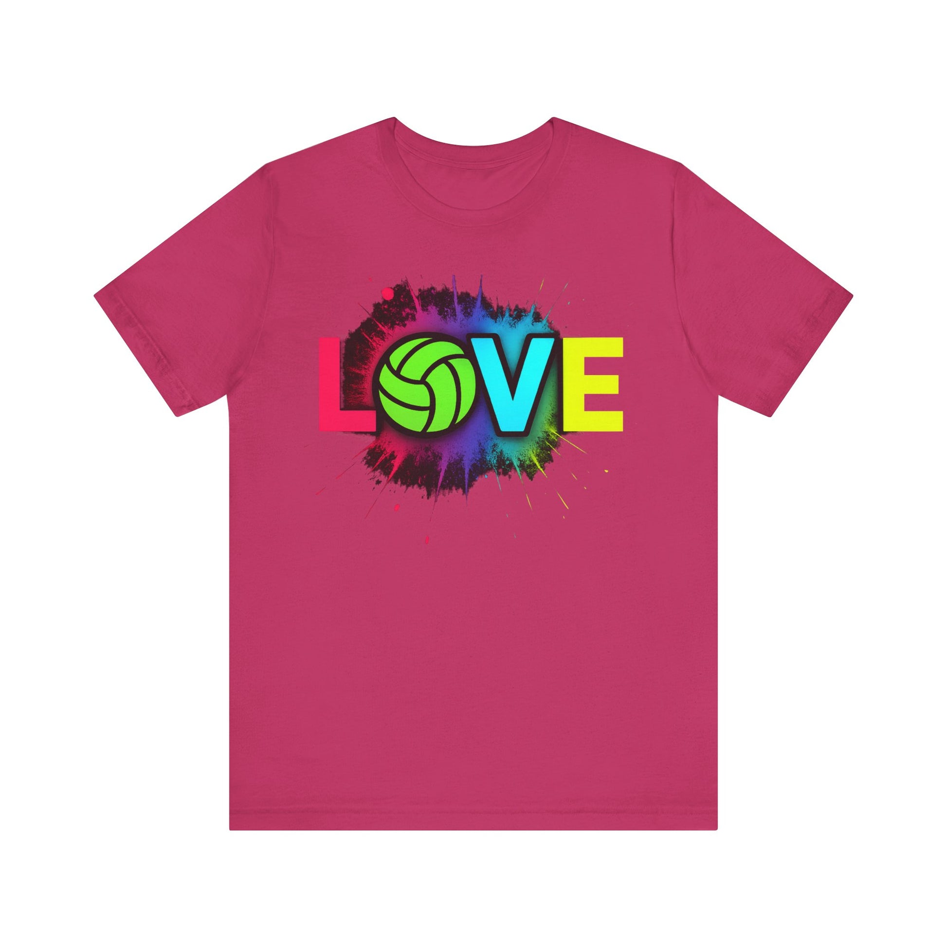 Casual volleyball tee with bright neon design for players and fans