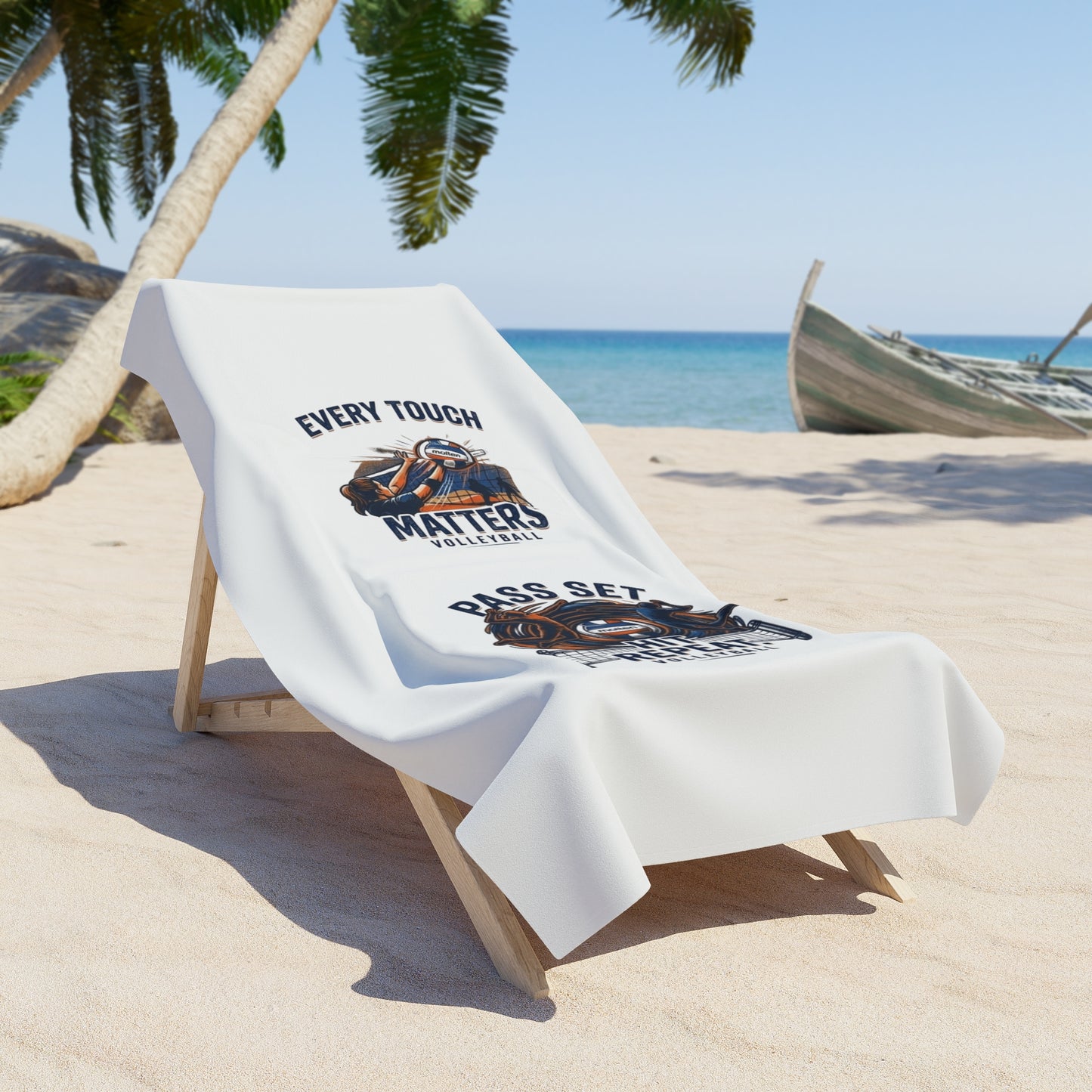 Simple repetition design pass set hit repeat volleyball towel