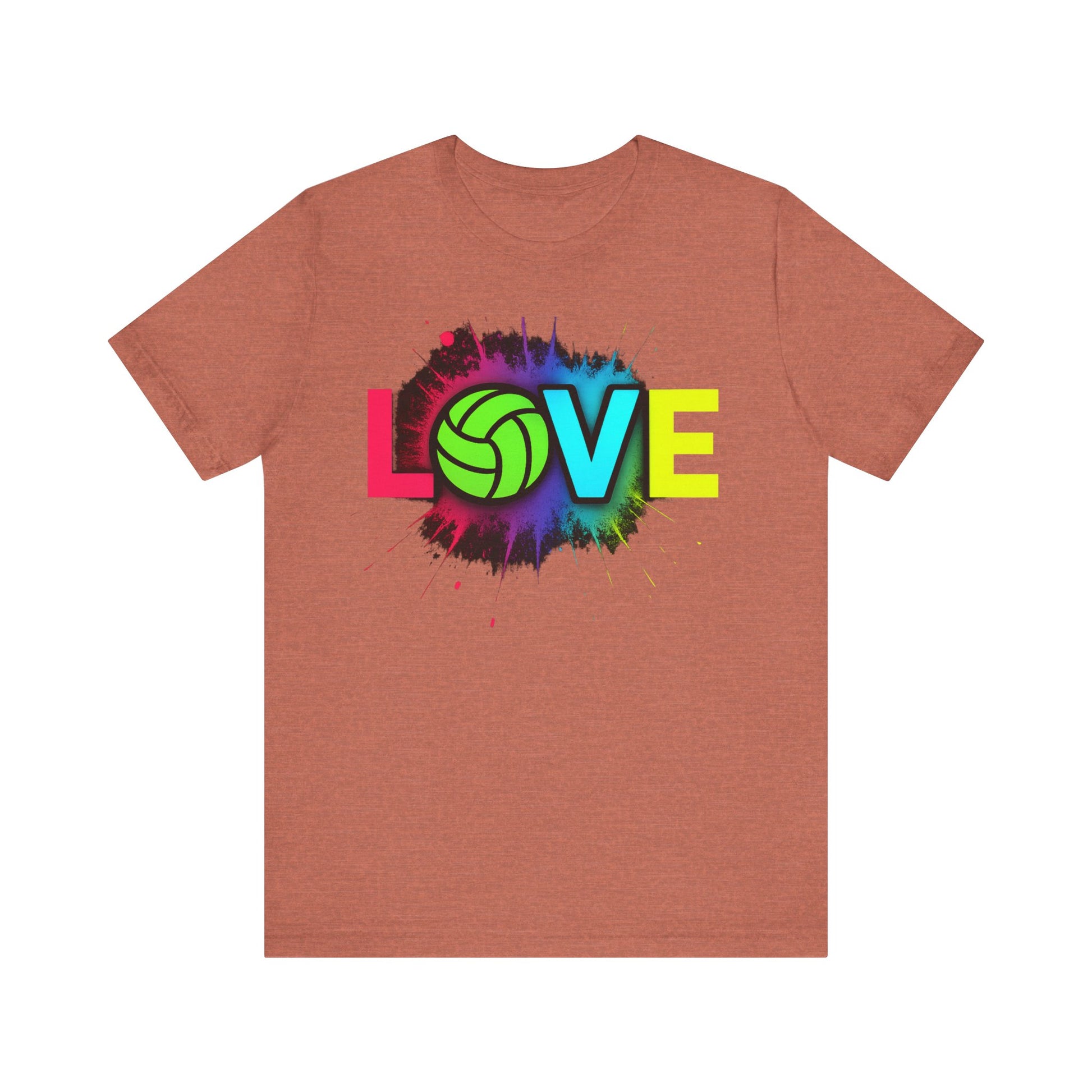 Summer volleyball outfit featuring Love Volleyball neon graphic
