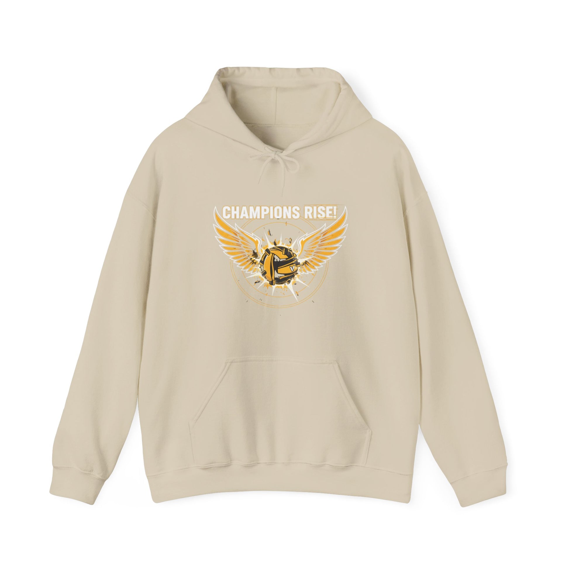 Volleyball with Golden Snitch-inspired wings printed on hoodie