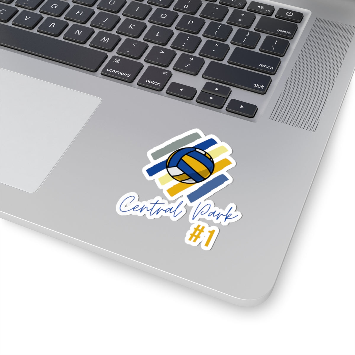 Close-up of multi-color volleyball graphic sticker