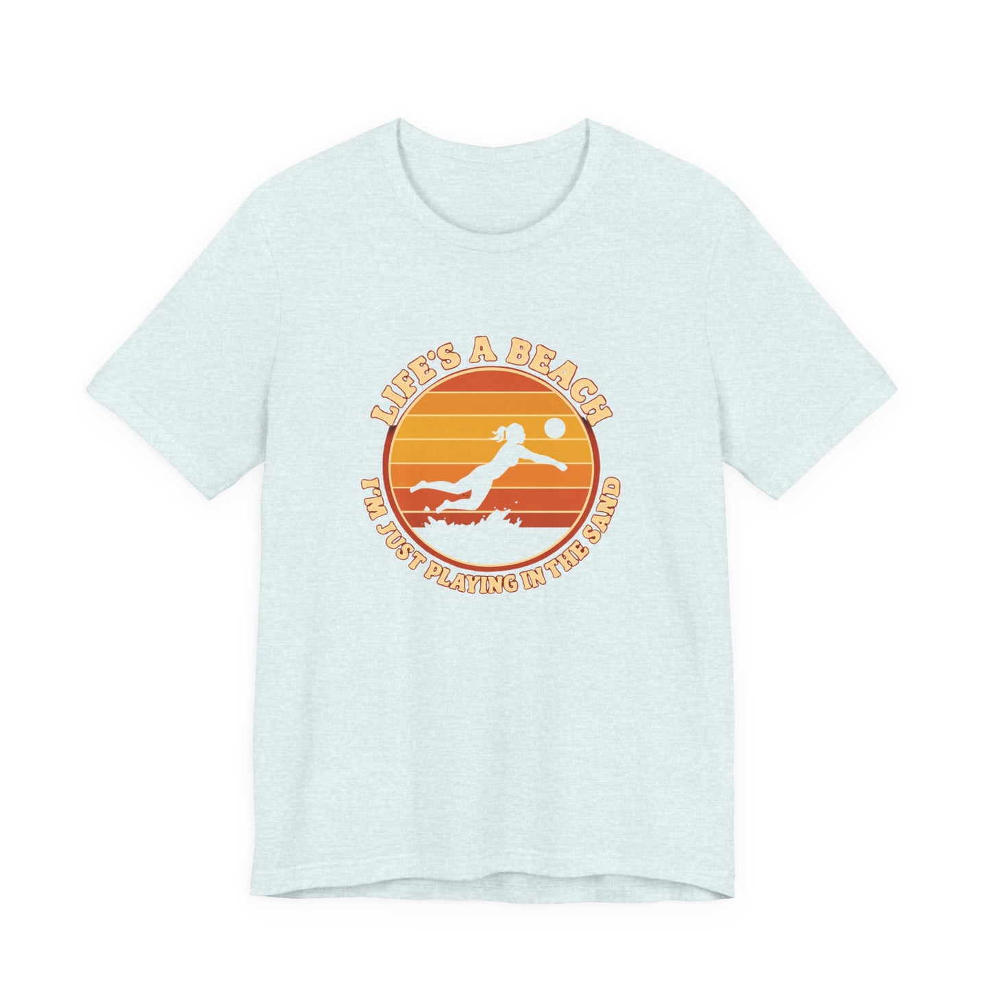 Beach volleyball slogan typography t-shirt