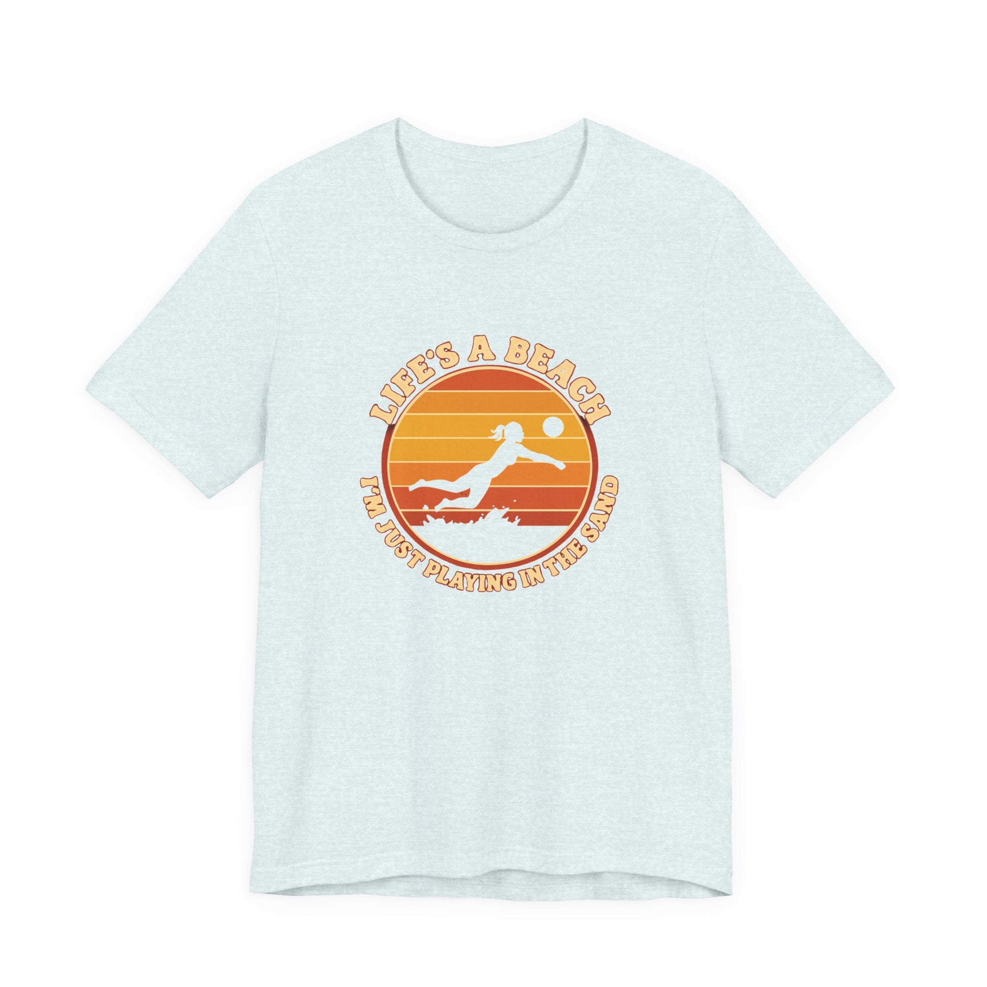 Beach volleyball slogan typography t-shirt