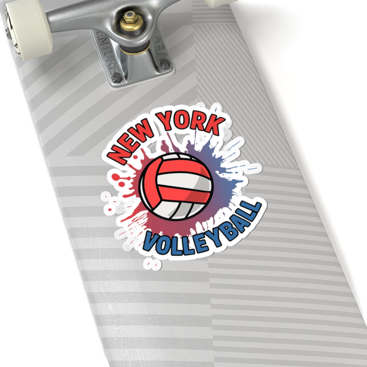 New York Volleyball Splash Sticker | Red & Blue Sports Design