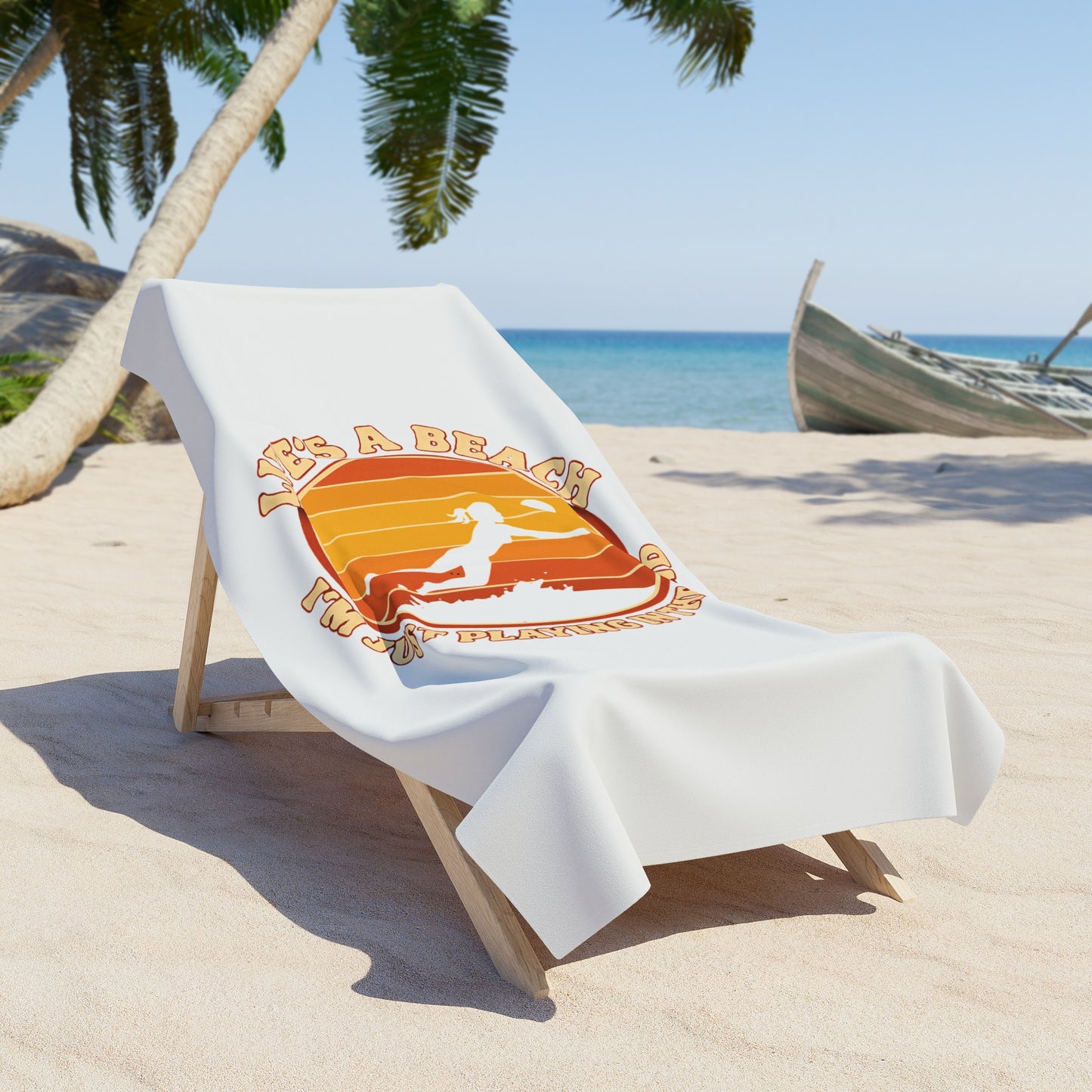 Beach volleyball humor text towel