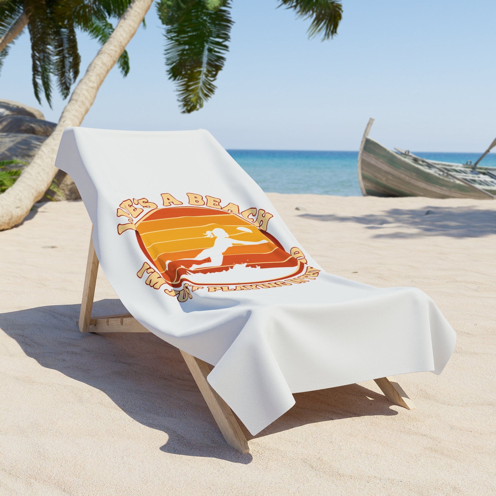 Beach volleyball humor text towel