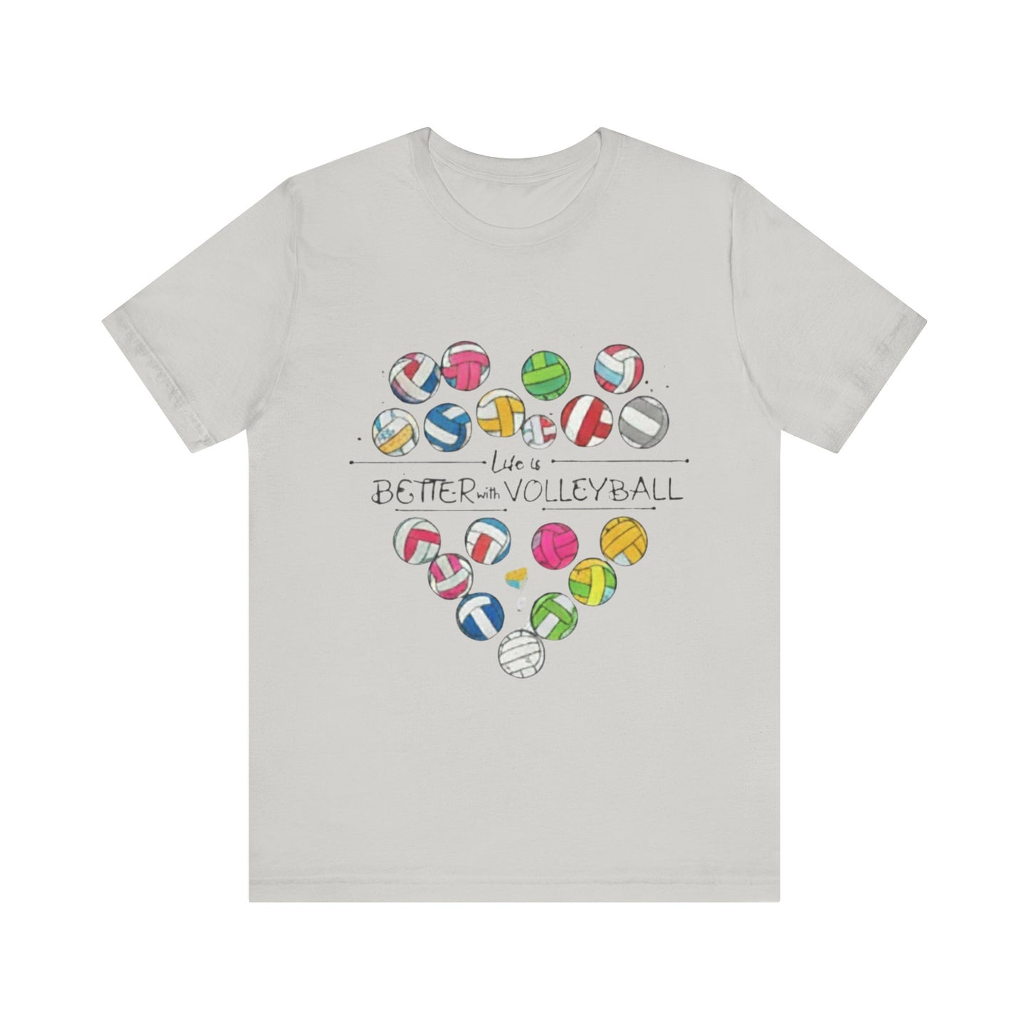Volleyball love heart design apparel