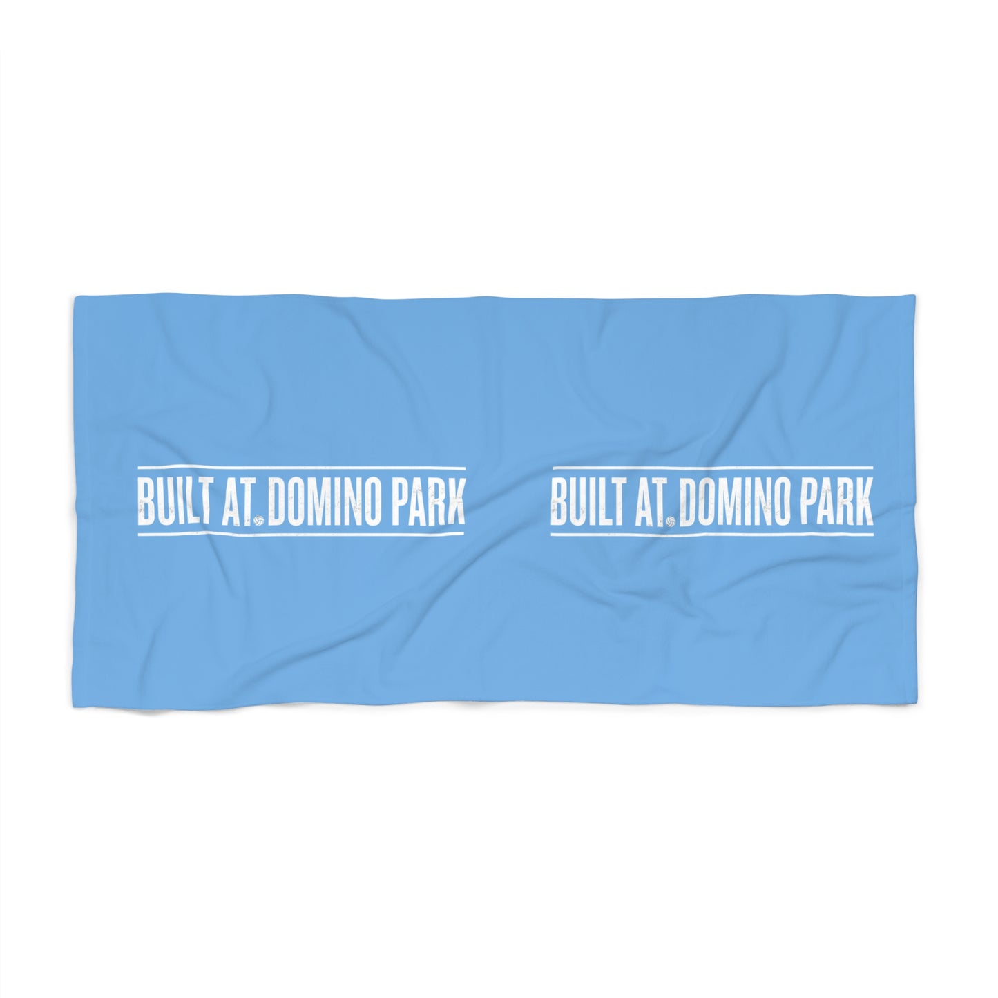 Built at Domino Park volleyball beach towel typography design