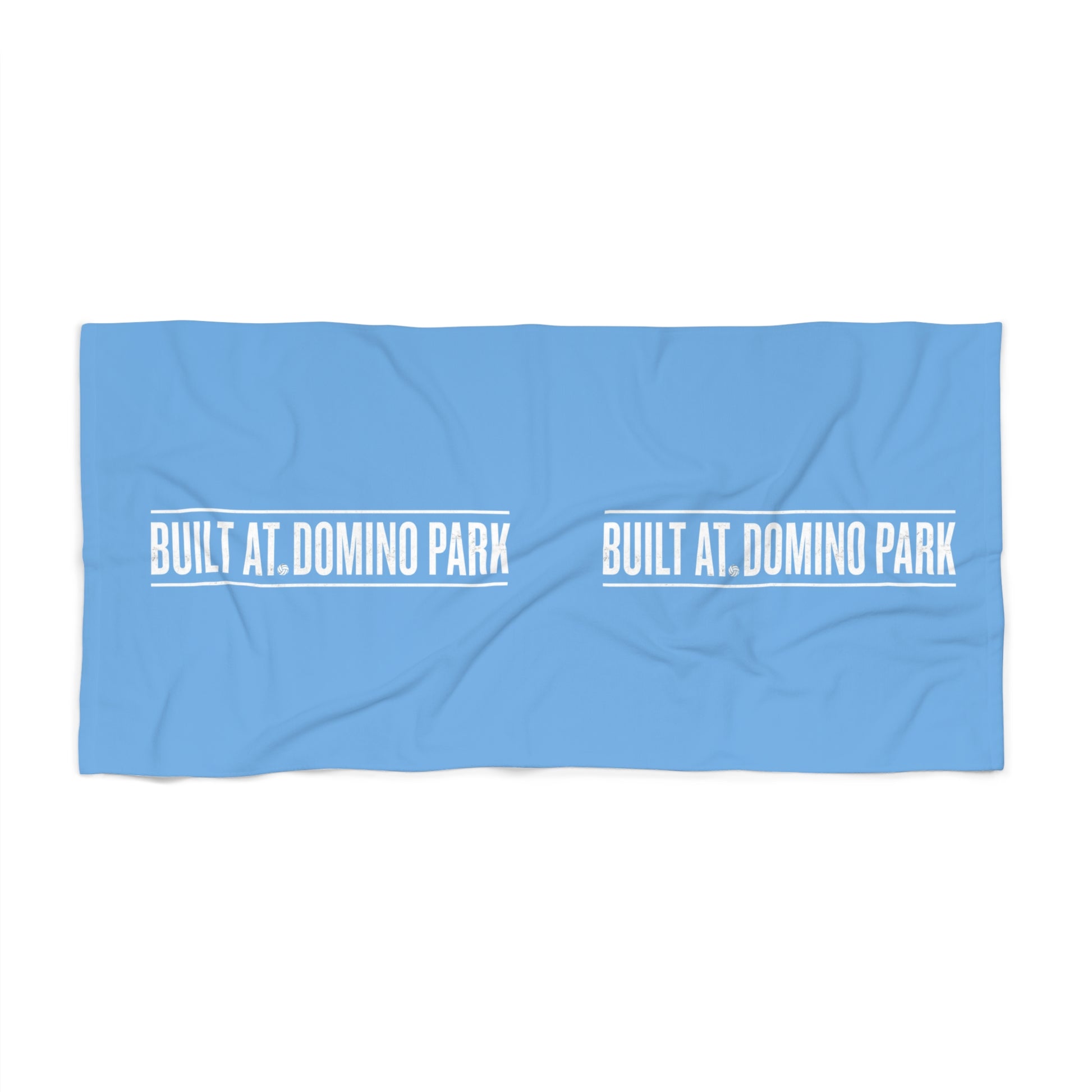 Built at Domino Park volleyball beach towel typography design