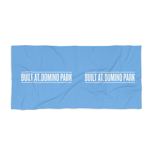 Built at Domino Park volleyball beach towel typography design