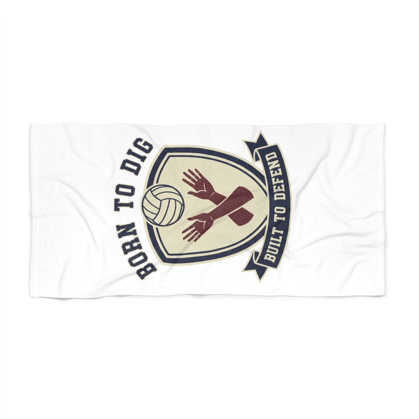 Born to Dig Born to Defend volleyball beach towel