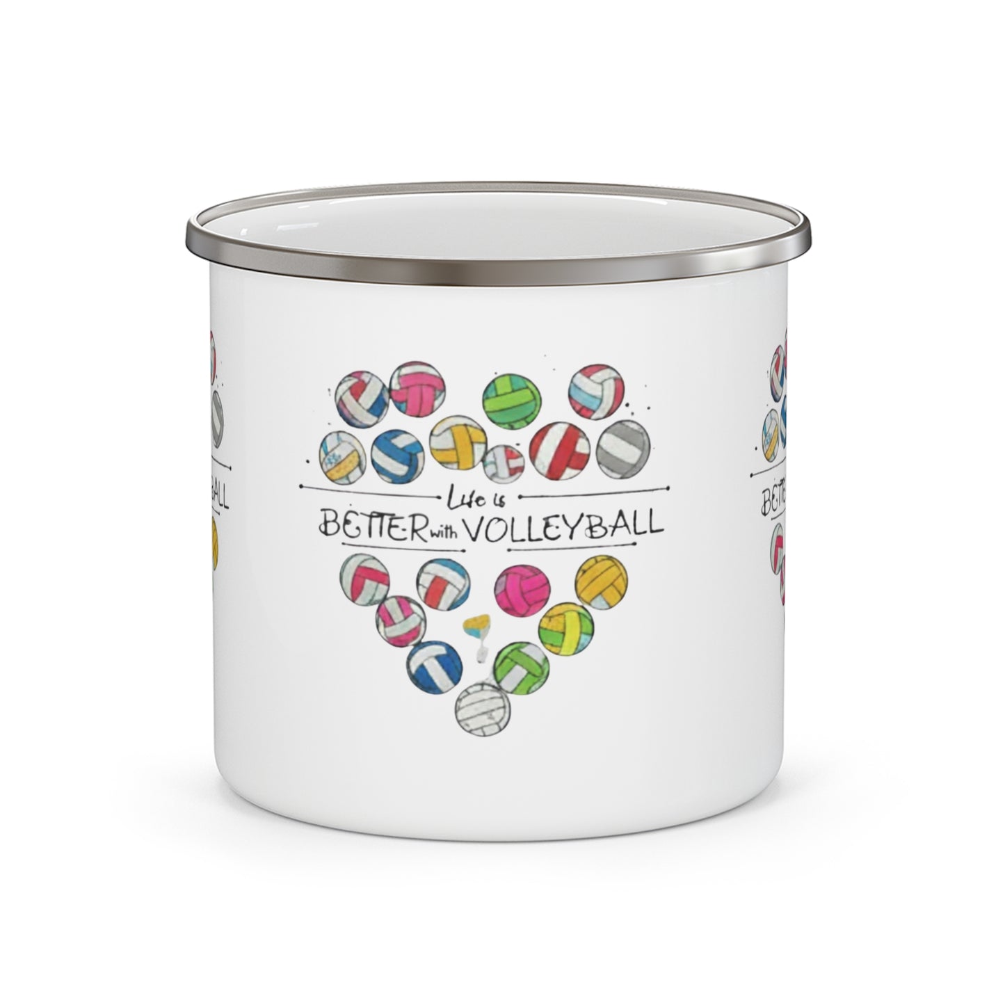 Life is Better with Volleyball heart design mug