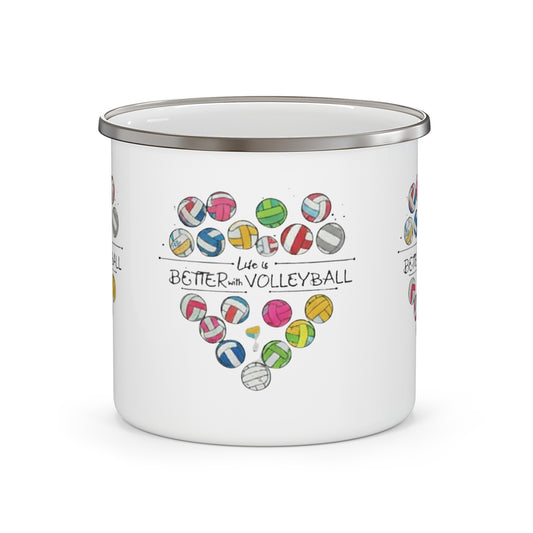 Life is Better with Volleyball heart design mug