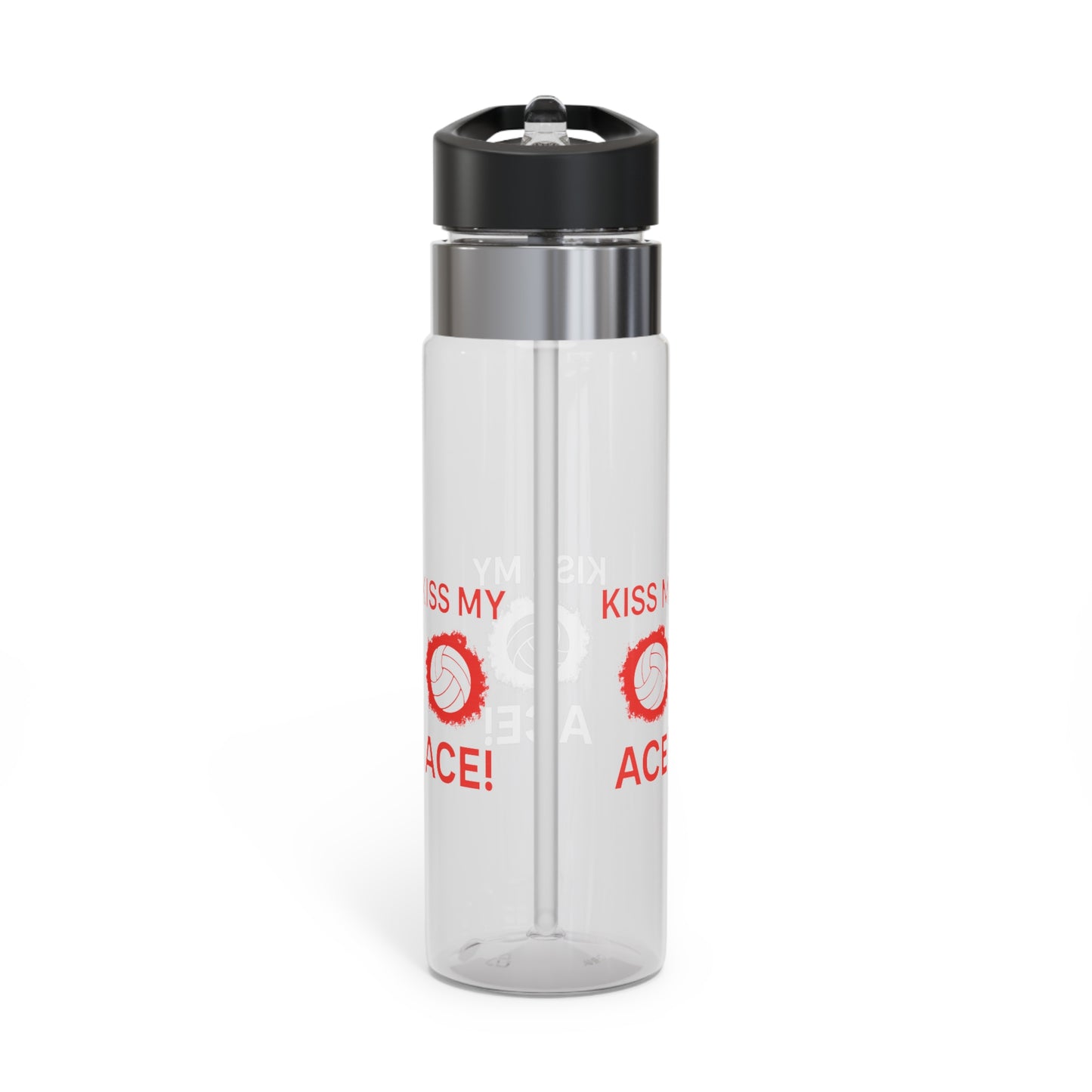High contrast Kiss My Ace lettering on Tritan bottle