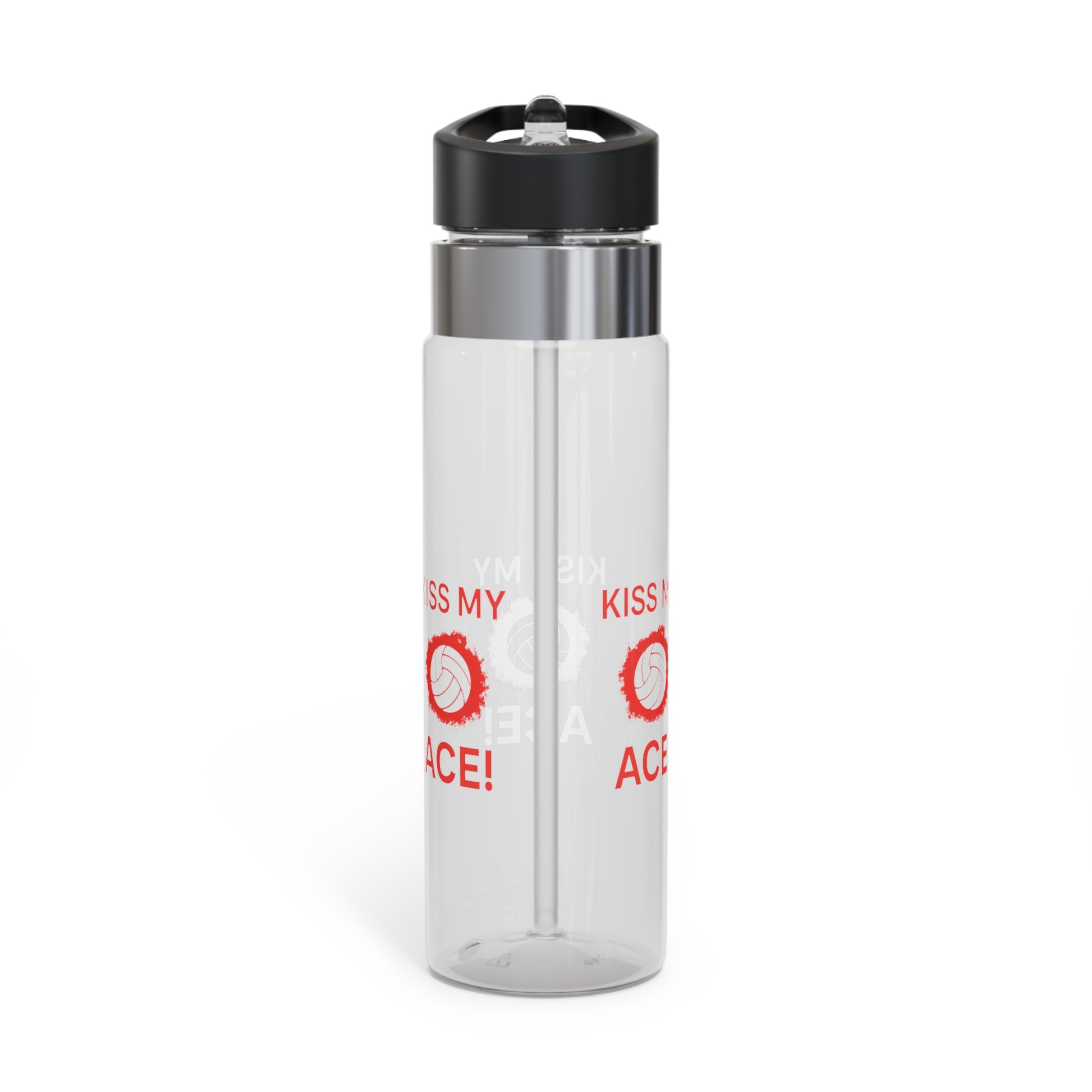 High contrast Kiss My Ace lettering on Tritan bottle