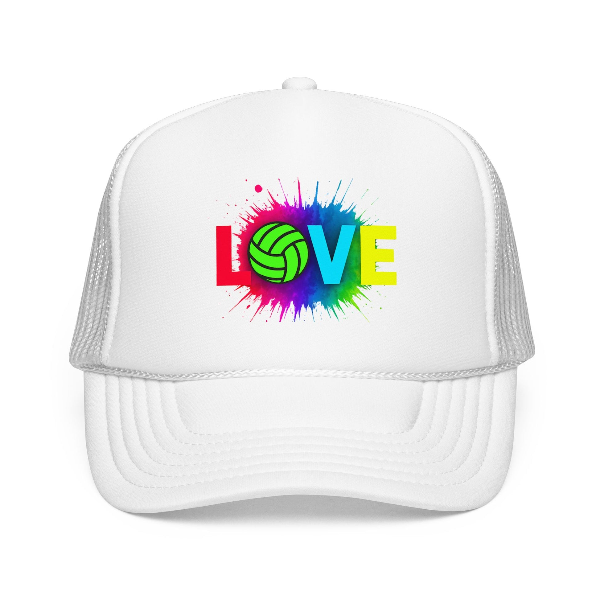 Minimal Love volleyball trucker hat design