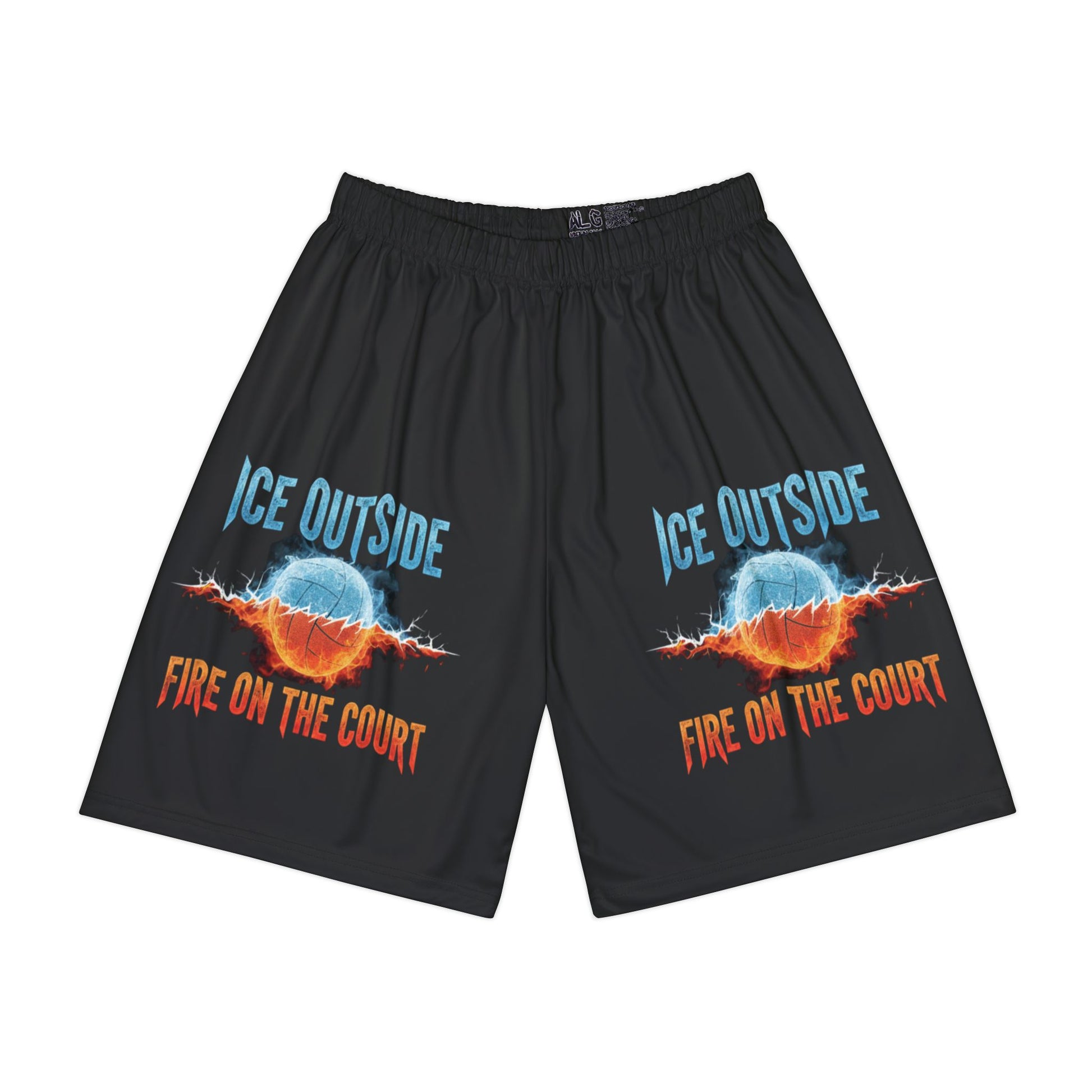 Ice Outside Fire on the Court volleyball shorts