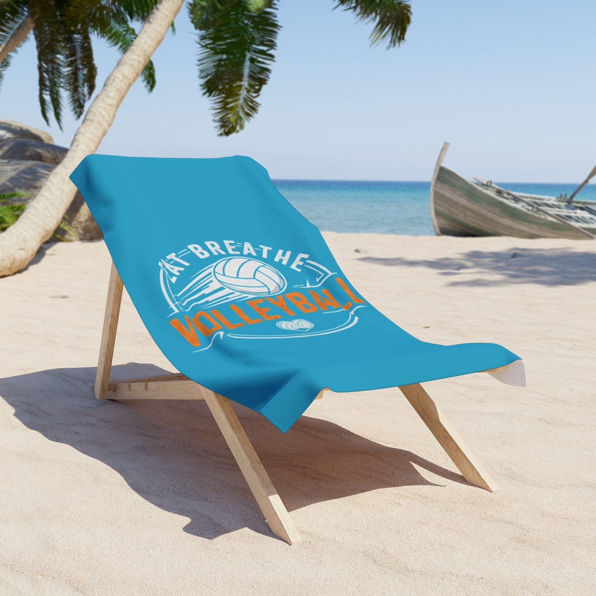 Volleyball lifestyle beach towel design