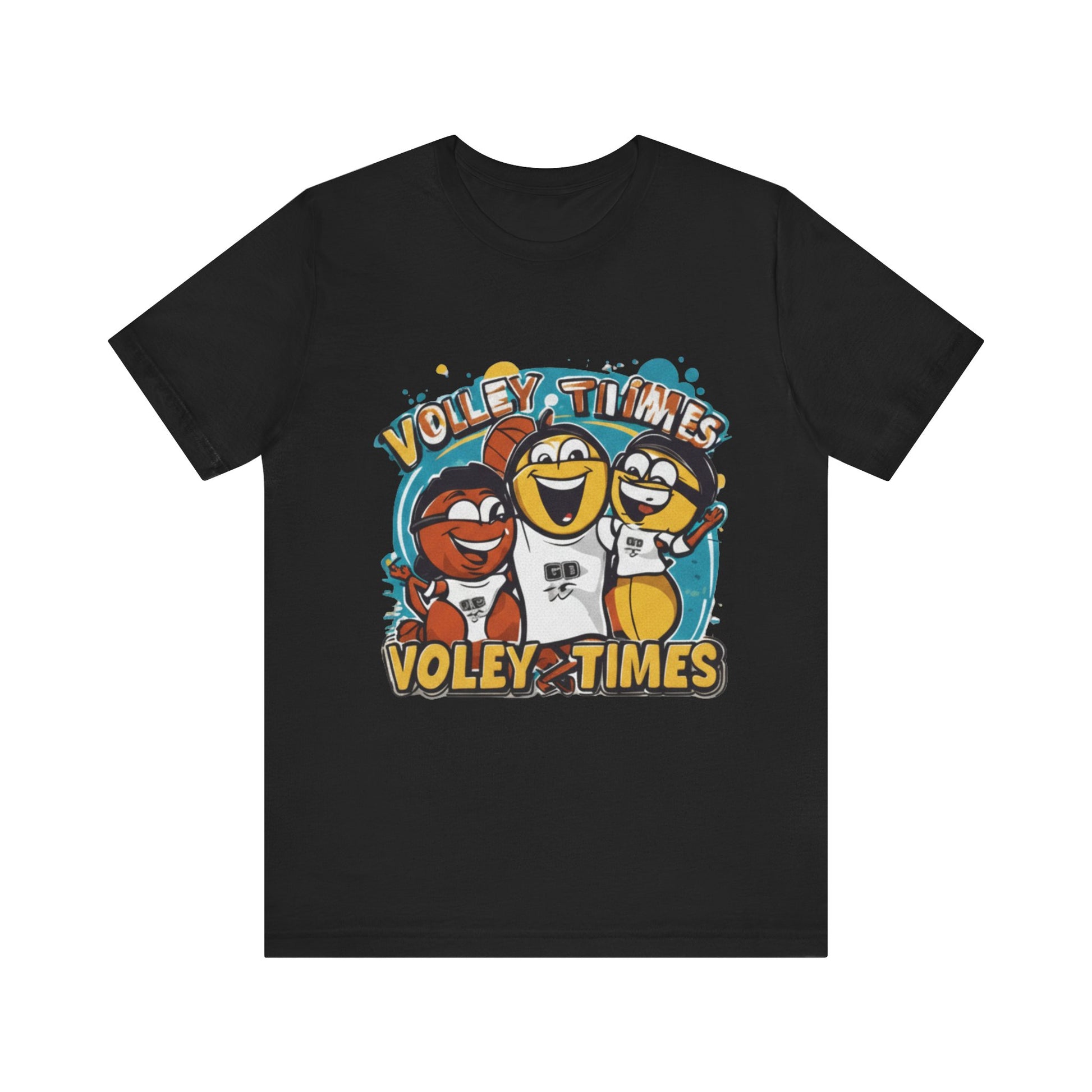 Volleyball T-shirt featuring colorful “Volley Times” artwork
