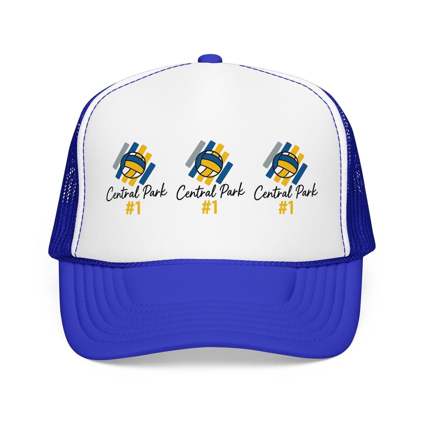 Clean number one volleyball trucker hat typography