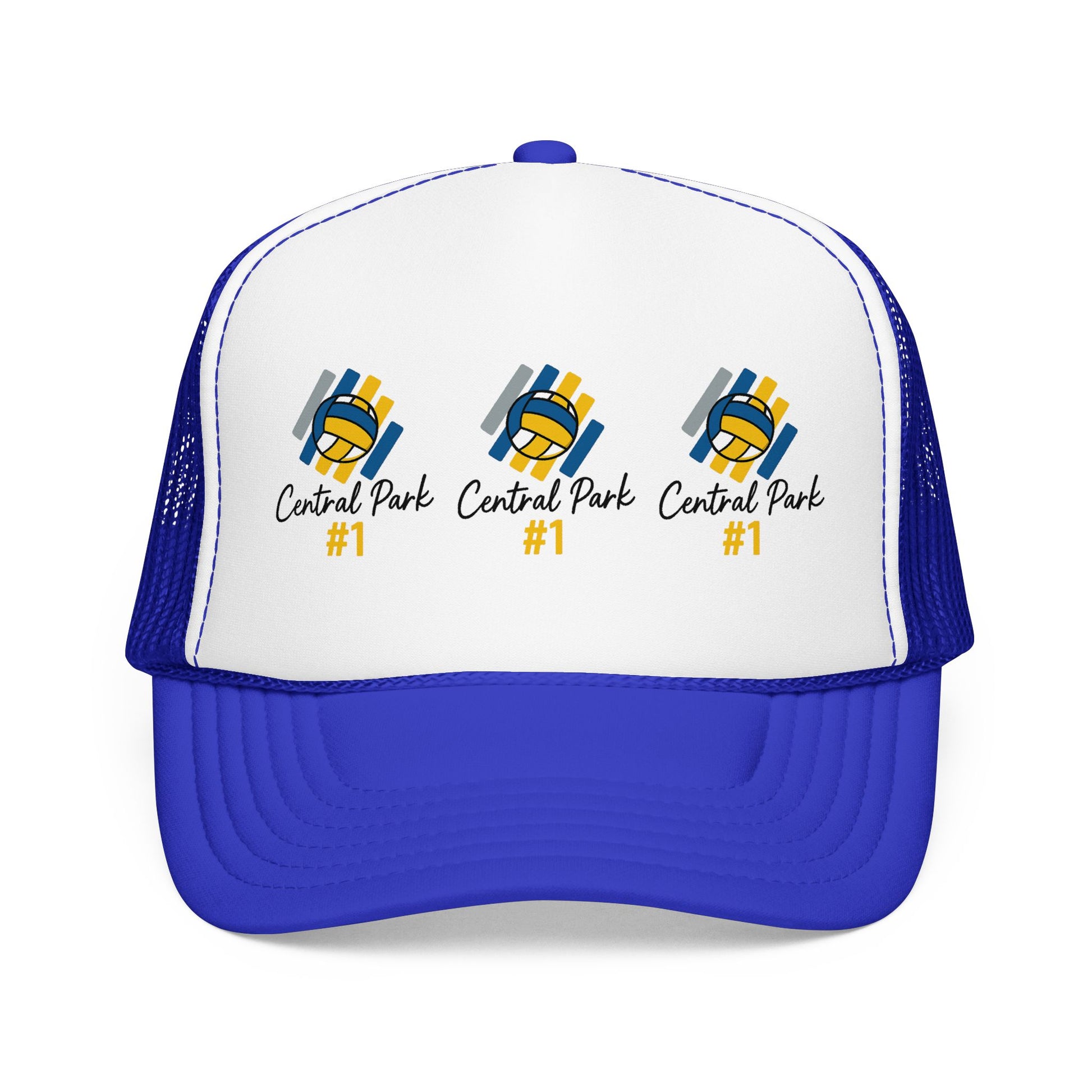 Clean number one volleyball trucker hat typography