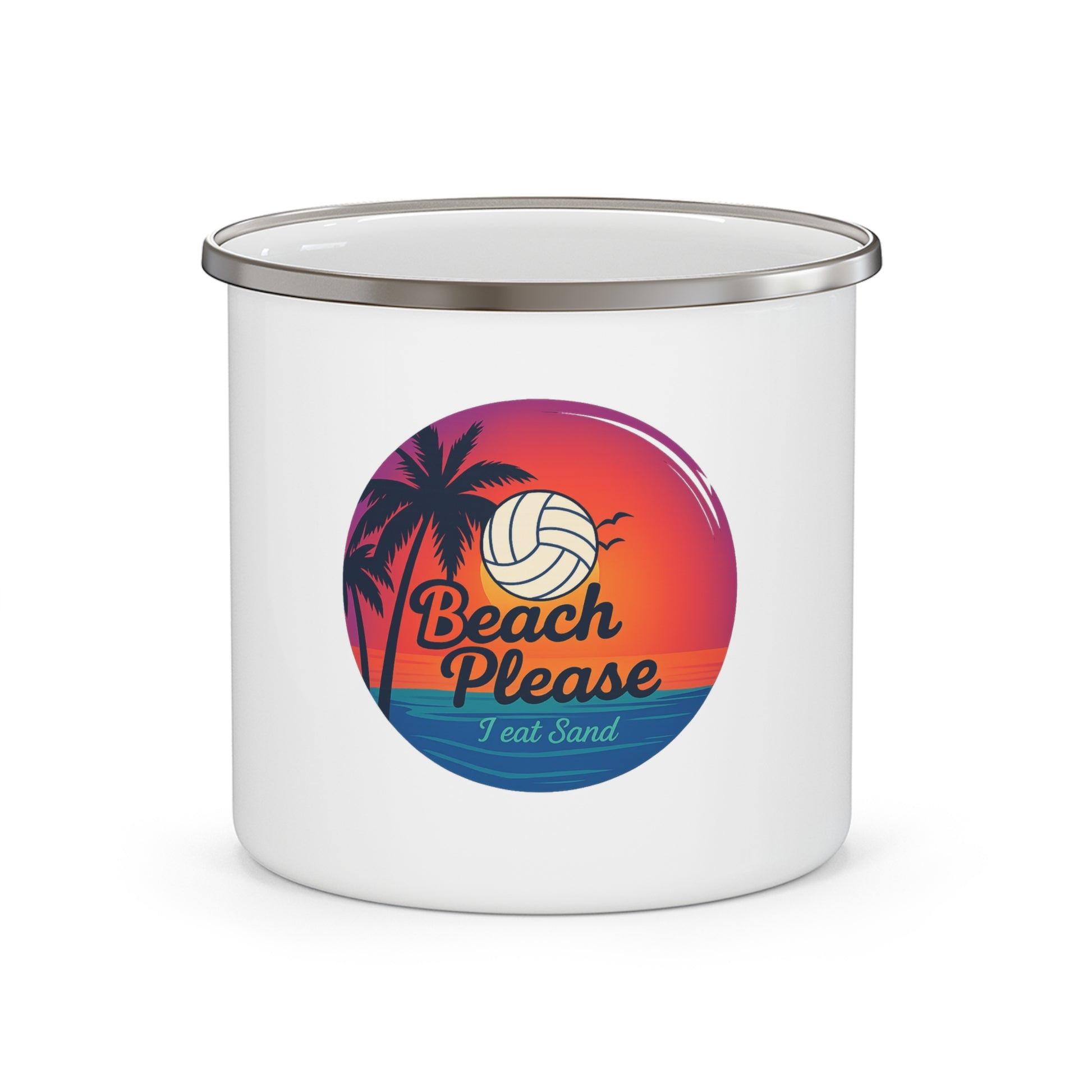 Beach Please I Eat Sand enamel mug