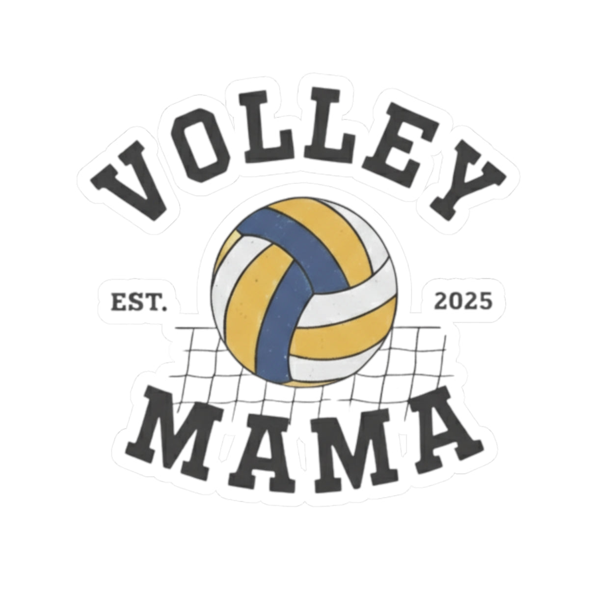 Kiss-cut vinyl volleyball sticker for moms