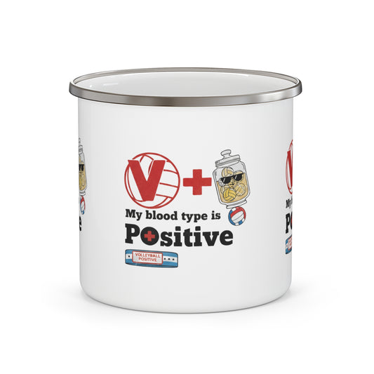 My Blood Type is Volleyball Positive enamel mug