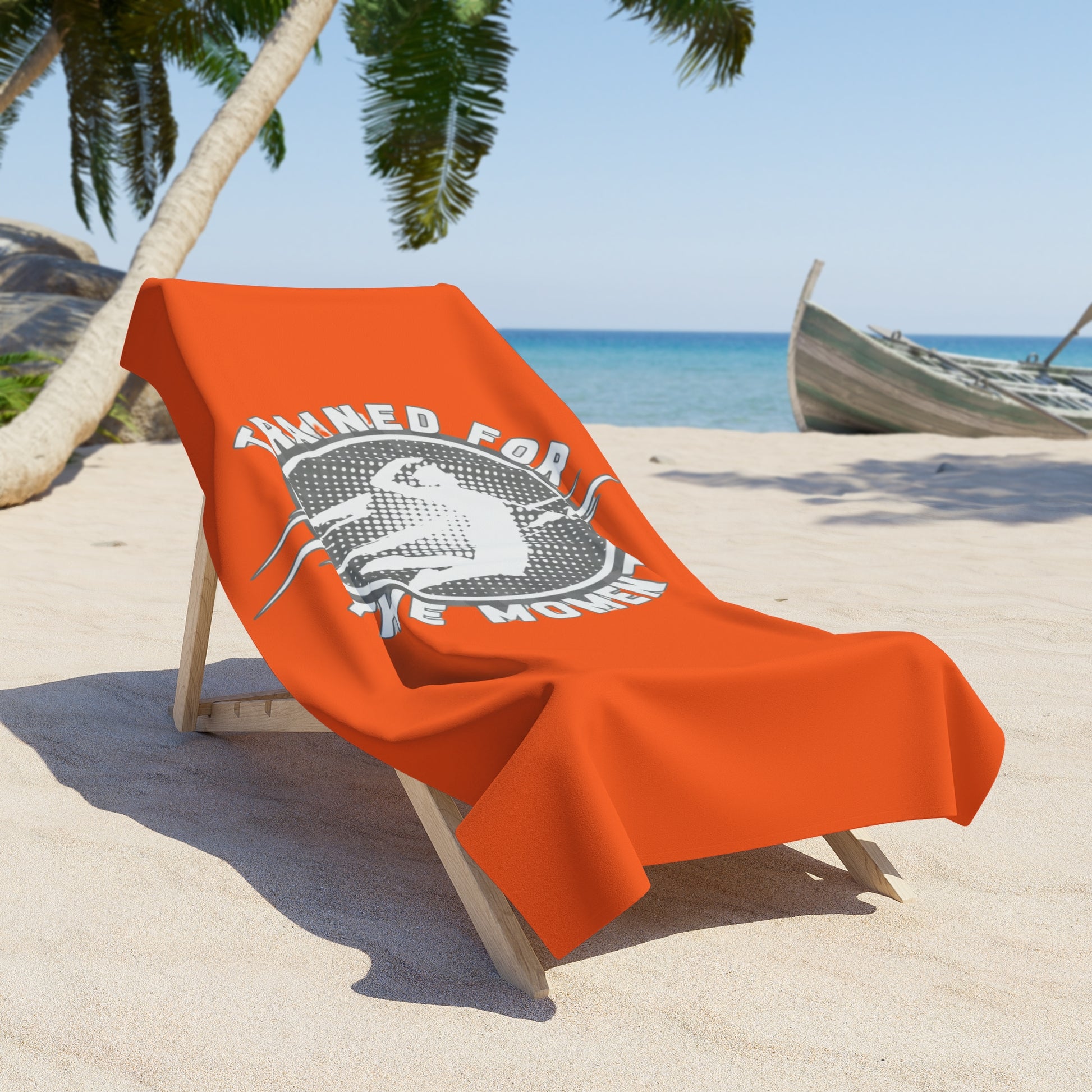 Volleyball preparation slogan printed beach towel design