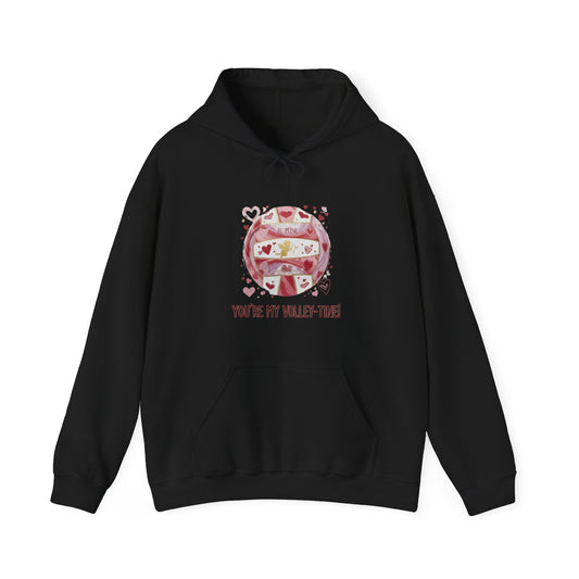 Volleyball Valentine phrase You’re My Volley-tine hoodie graphic