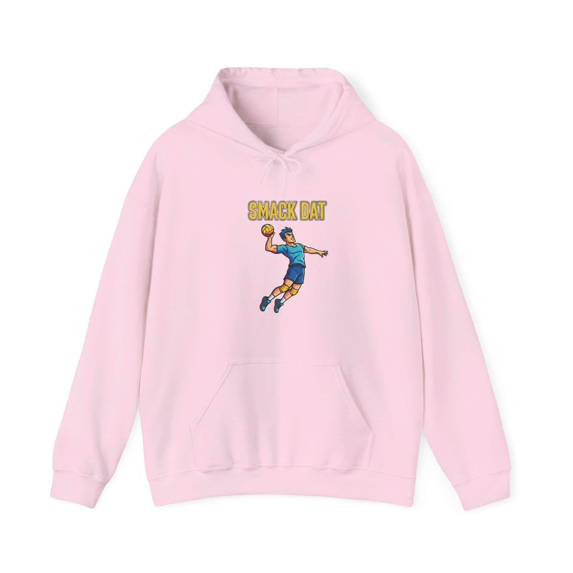 Volleyball spike cartoon artwork printed on hoodie