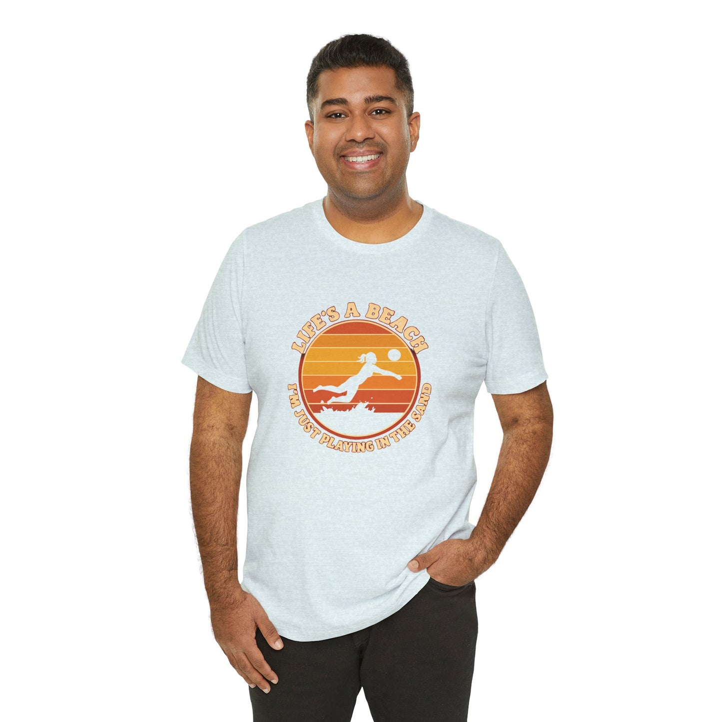 Volleyball sand player slogan t-shirt artwork