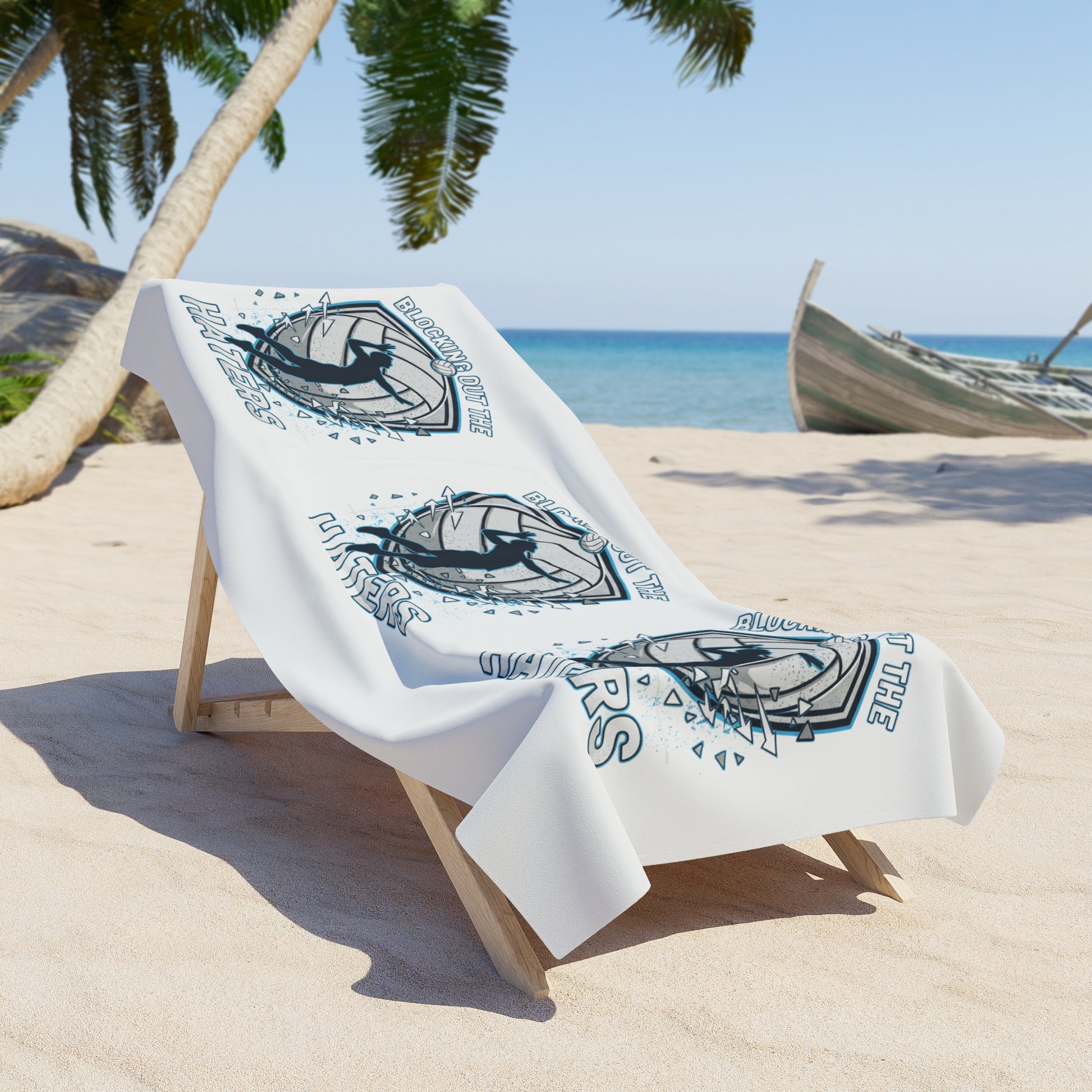 Volleyball graphic towel for beach or pool