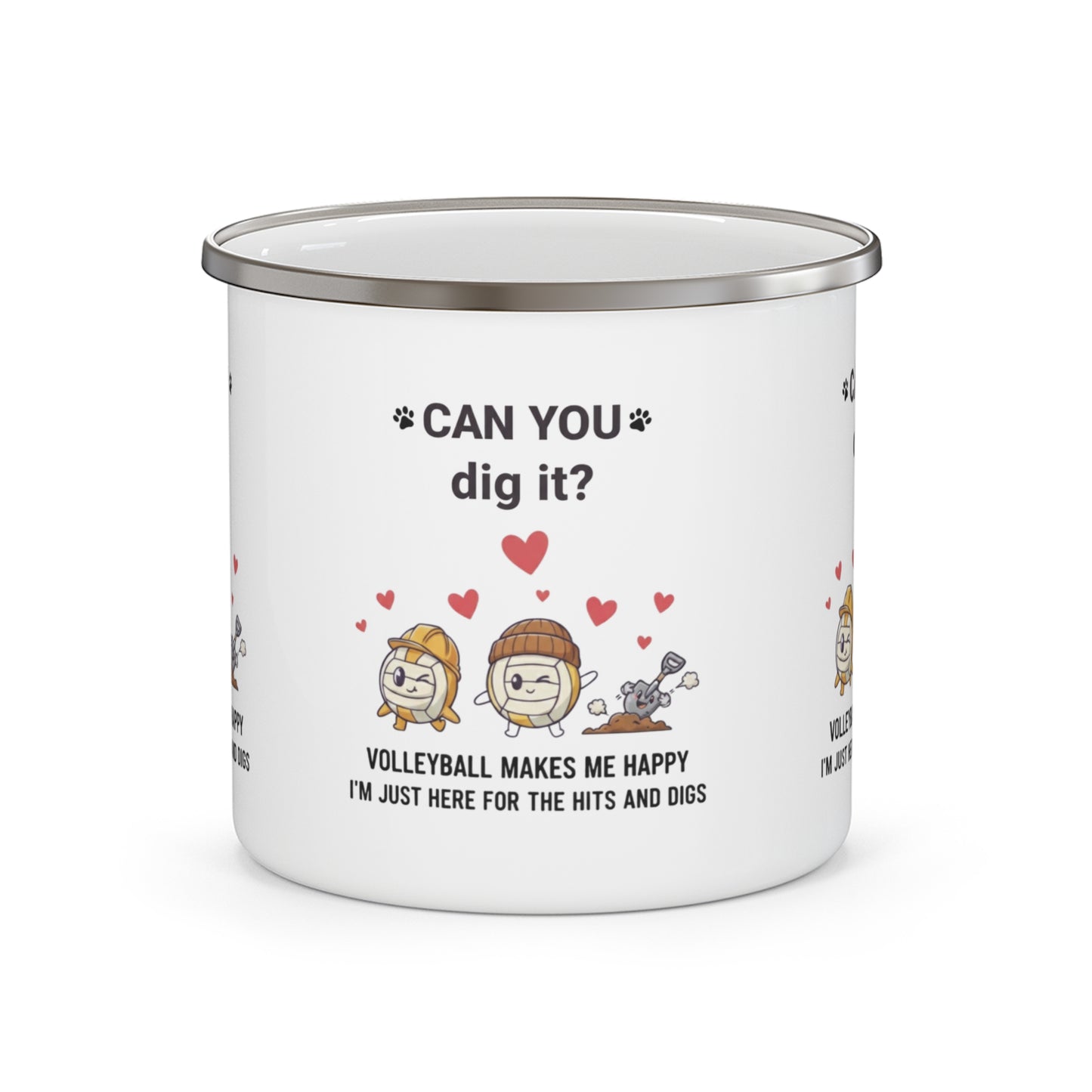 Can You Dig It? volleyball enamel mug