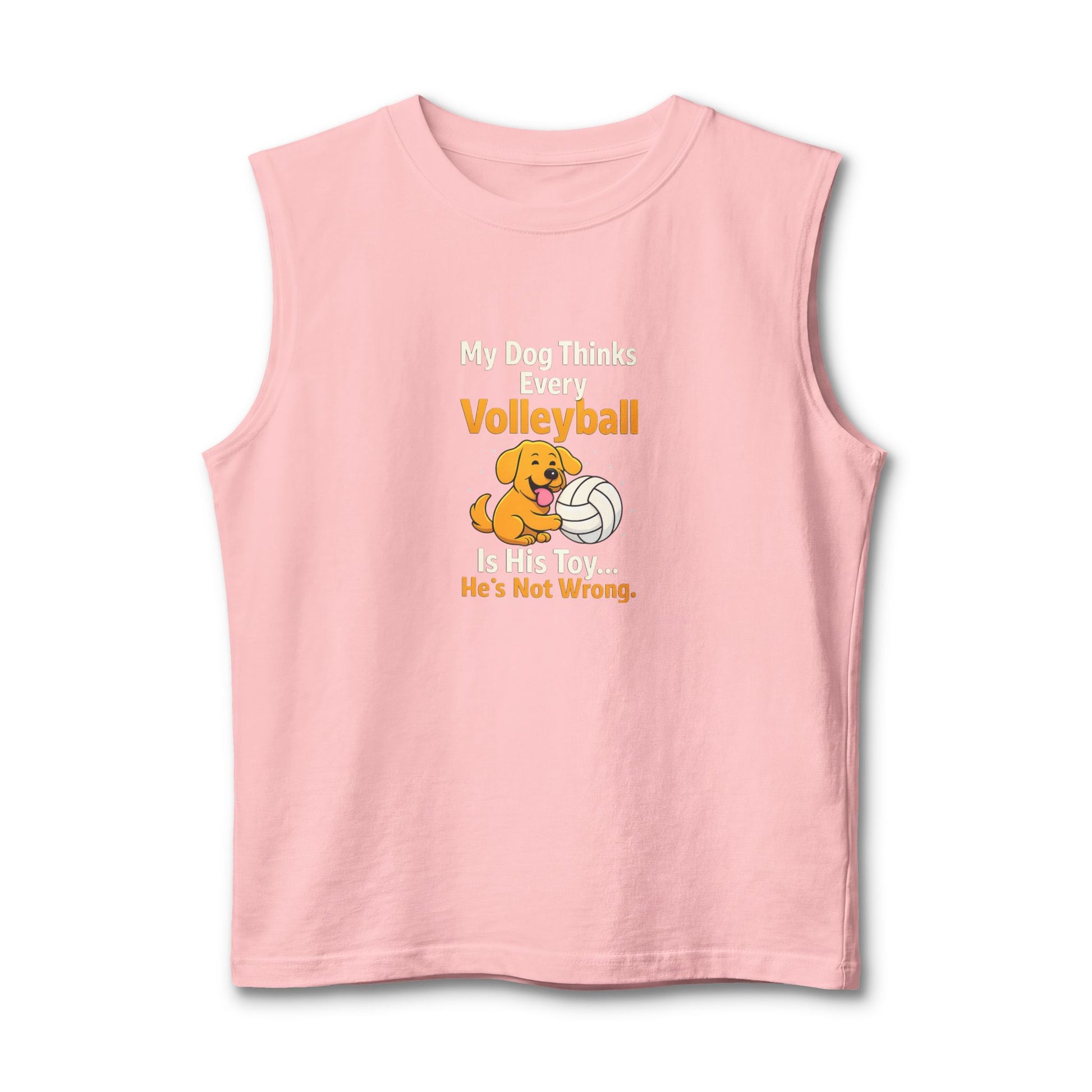 Funny dog and volleyball sleeveless shirt design