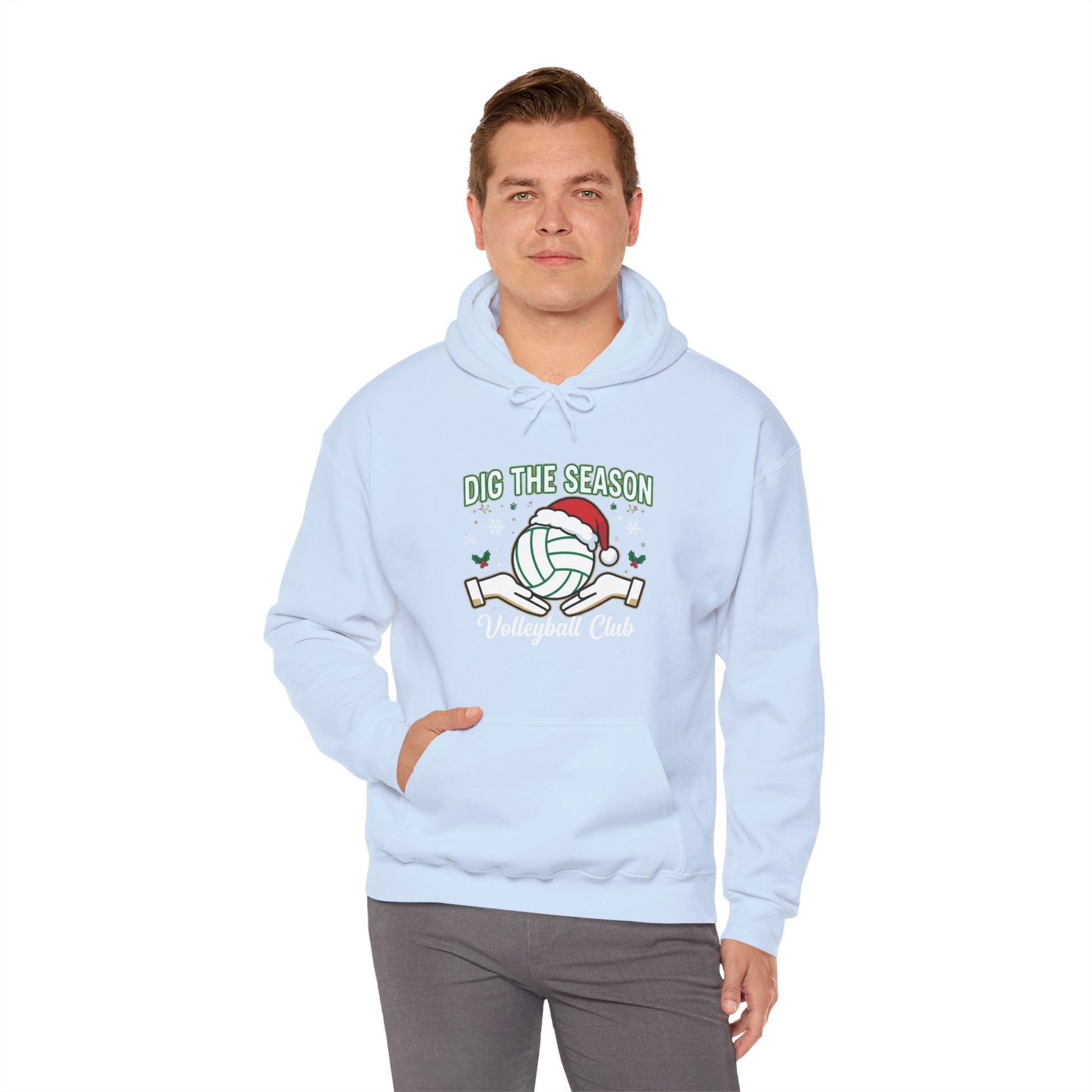 Volleyball holiday apparel with bold front design