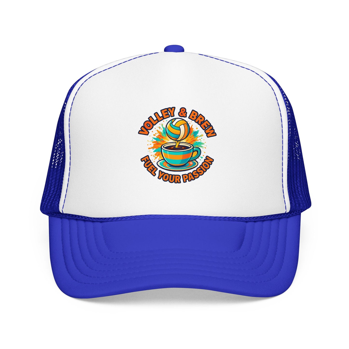 Volley and Brew phrase styled for social volleyball vibe