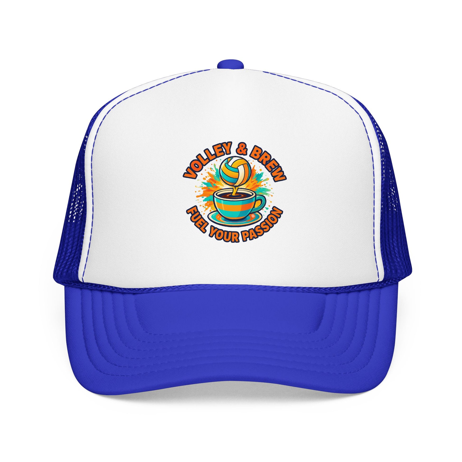 Volley and Brew phrase styled for social volleyball vibe