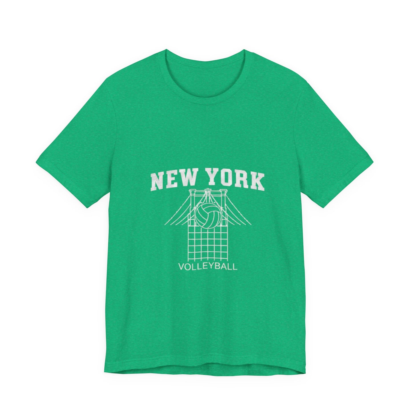 NYC volleyball graphic with bridge silhouette