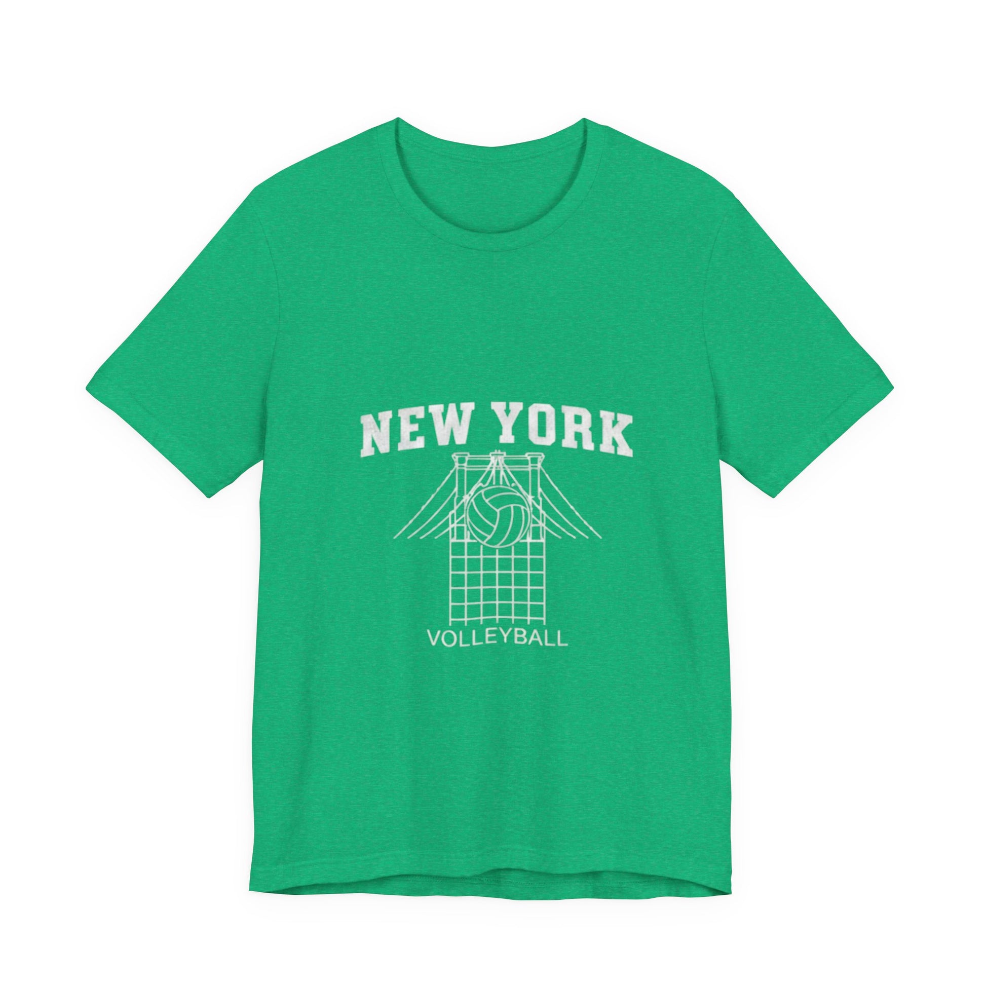 NYC volleyball graphic with bridge silhouette