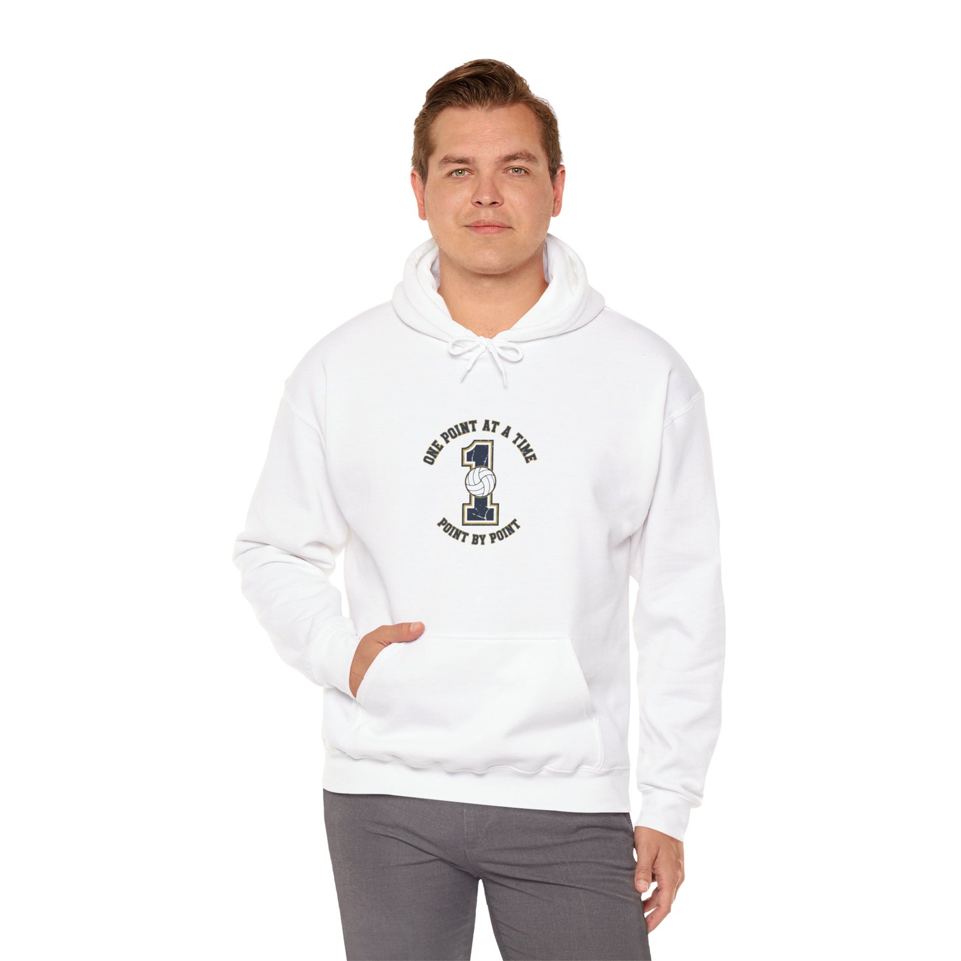 Volleyball focus slogan printed hoodie design