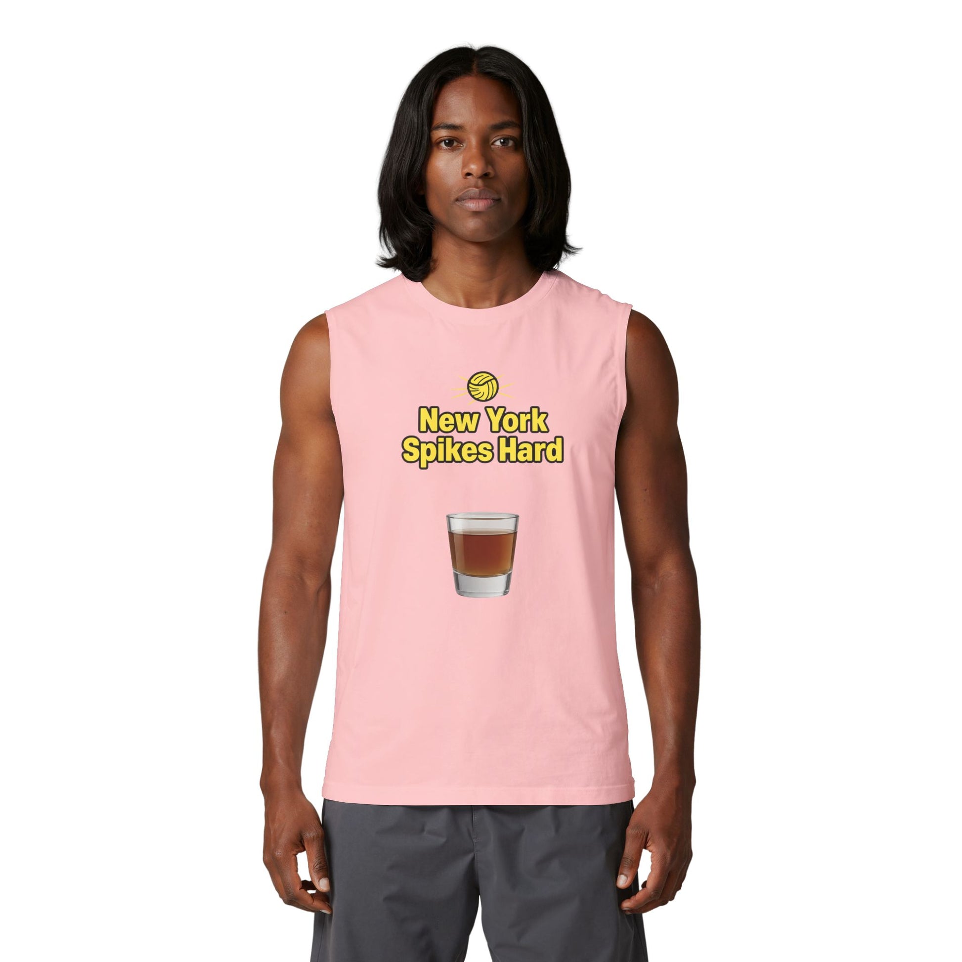 Volleyball shot graphic below New York text tank top