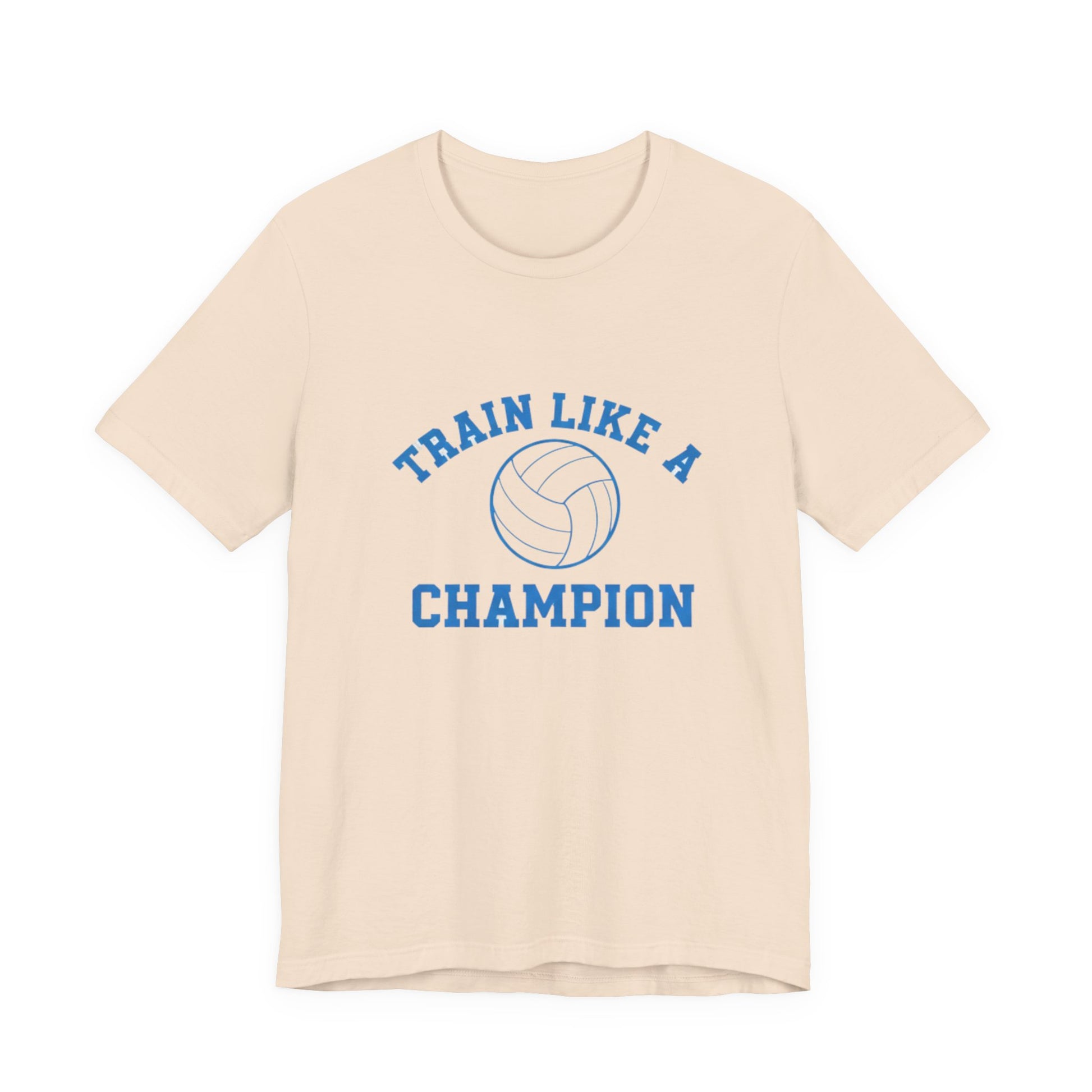 Bold athletic typography on volleyball training t-shirt