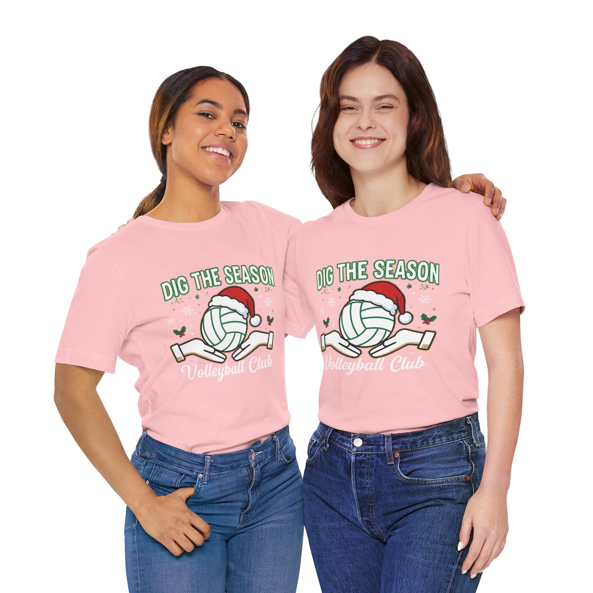 Dig the Season slogan with volleyball holiday artwork